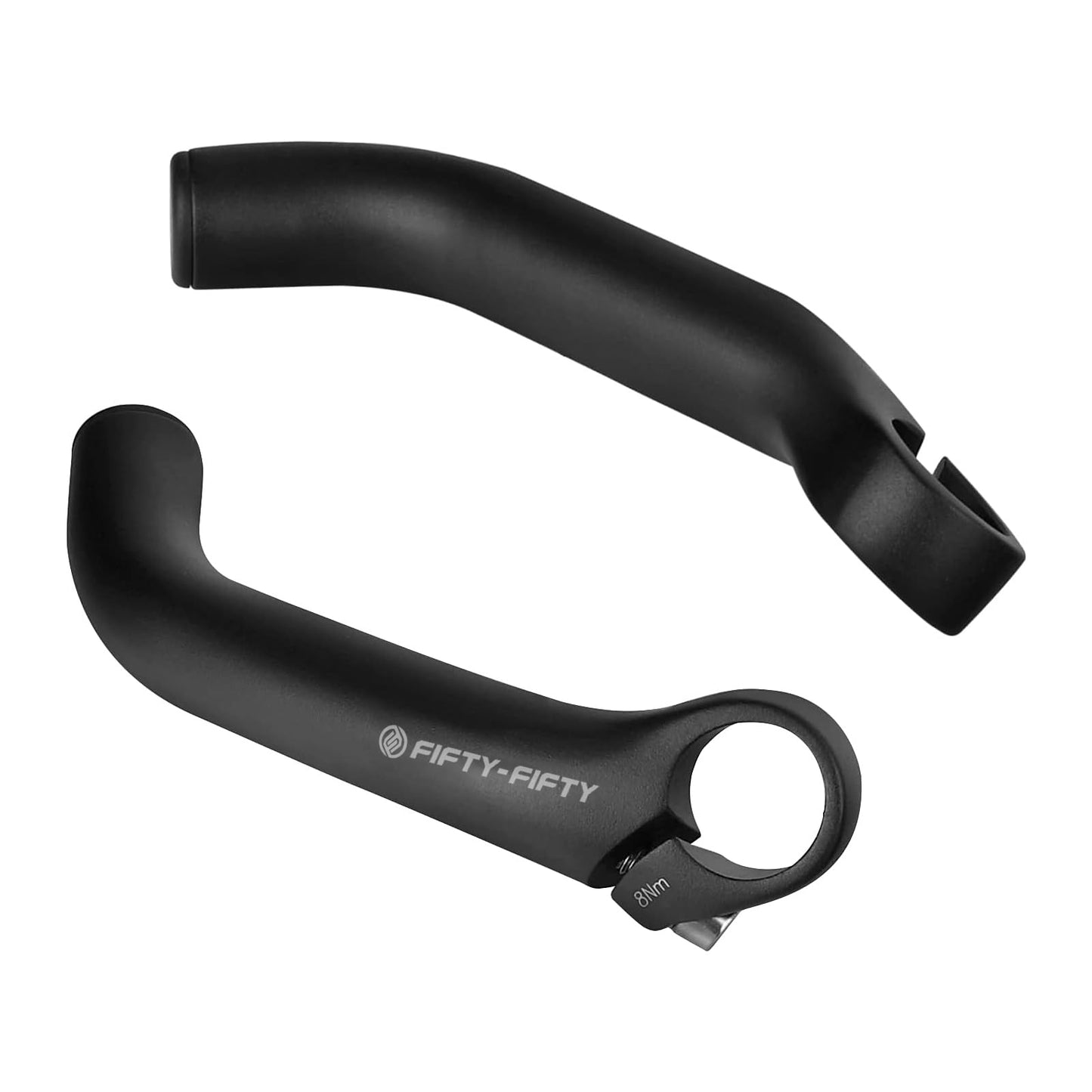 FIFTY-FIFTY Bike Bar Ends, Mountain Bike Handlebar Ends, Aluminium Alloy MTB Bicycle Bar Extender (Black)