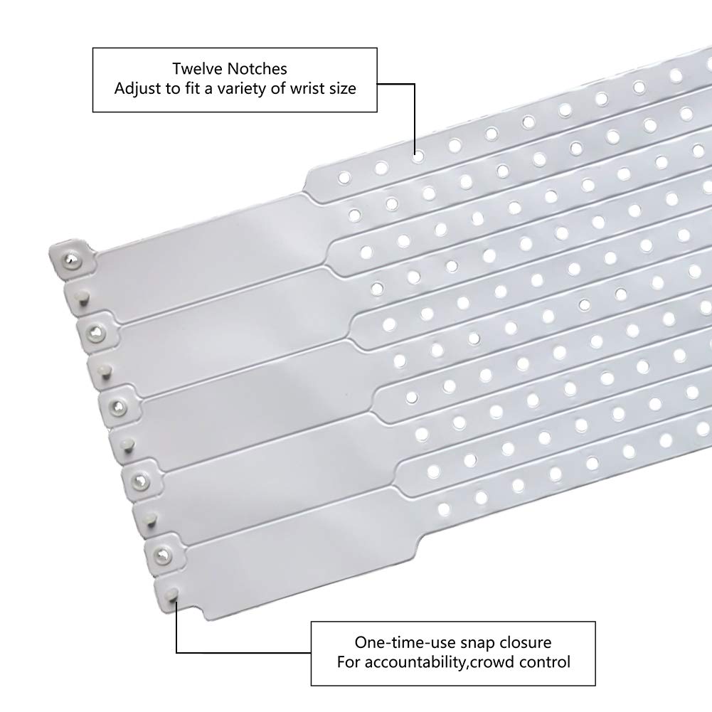 Wristall 100 Pack White Hospital Wristbands Vinyl Patient Id Bands Medical Plastic Wristbands by Fivepeans