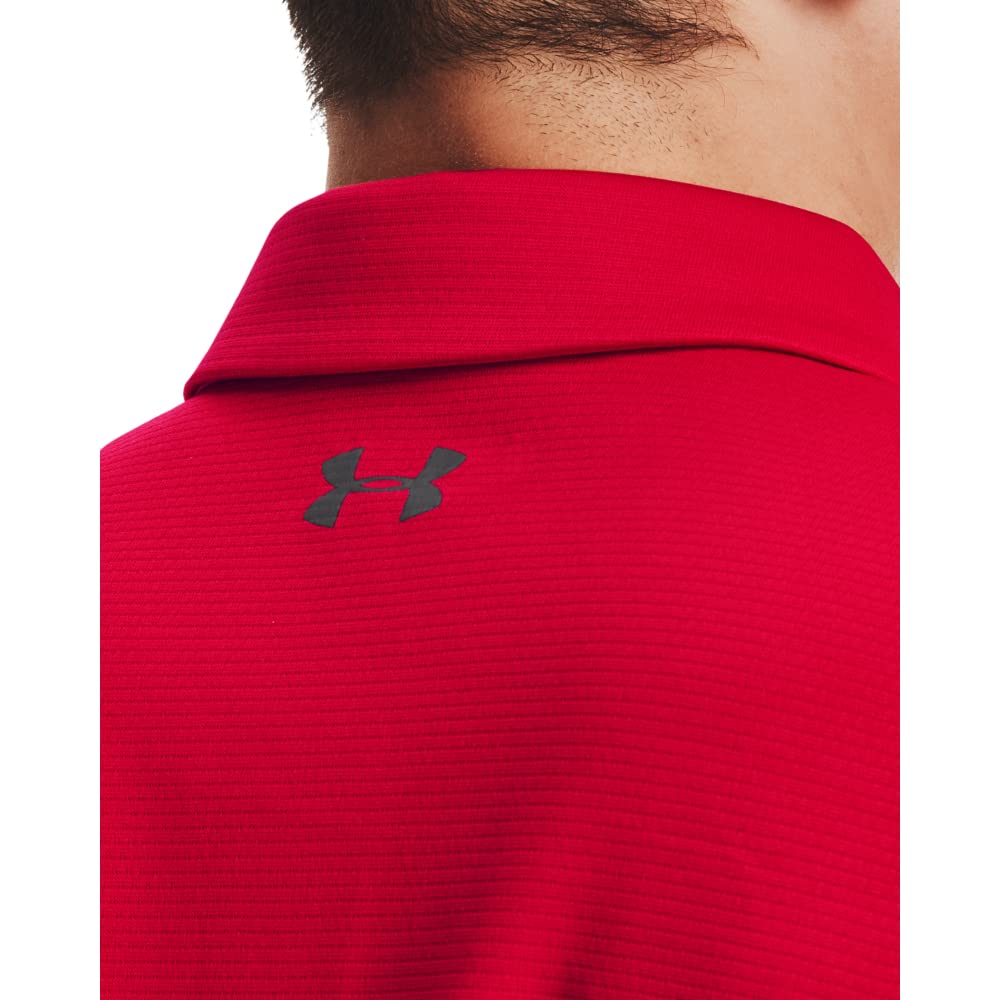UNDER ARMOUR mens Tech Golf Polo Red (600)/GraphiteX-Large