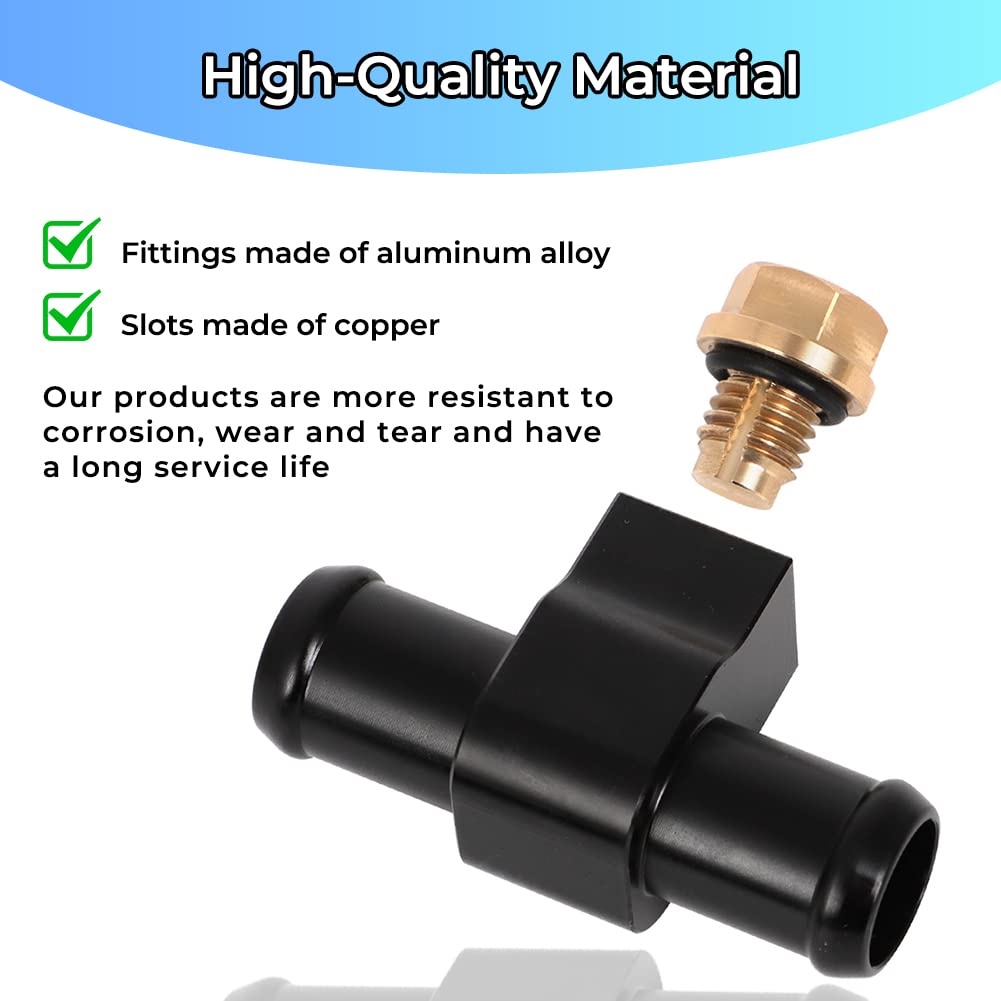 MOTOQUEEN Replace for 92500-AR000 & 92500-JK20A Heather Hose Connector Fits for Nissan Z33 350z Z34 370z Infiniti G35 G37 Coolant Bleeder Port with 2PCS Clamps