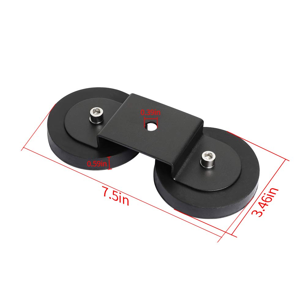 EXZEIT Strong Magnet Base for Led Work Light, Powerful Magnetic Mounting Bracket with Protecting Rubber for Off Road Driving Lighting (Two PCS)