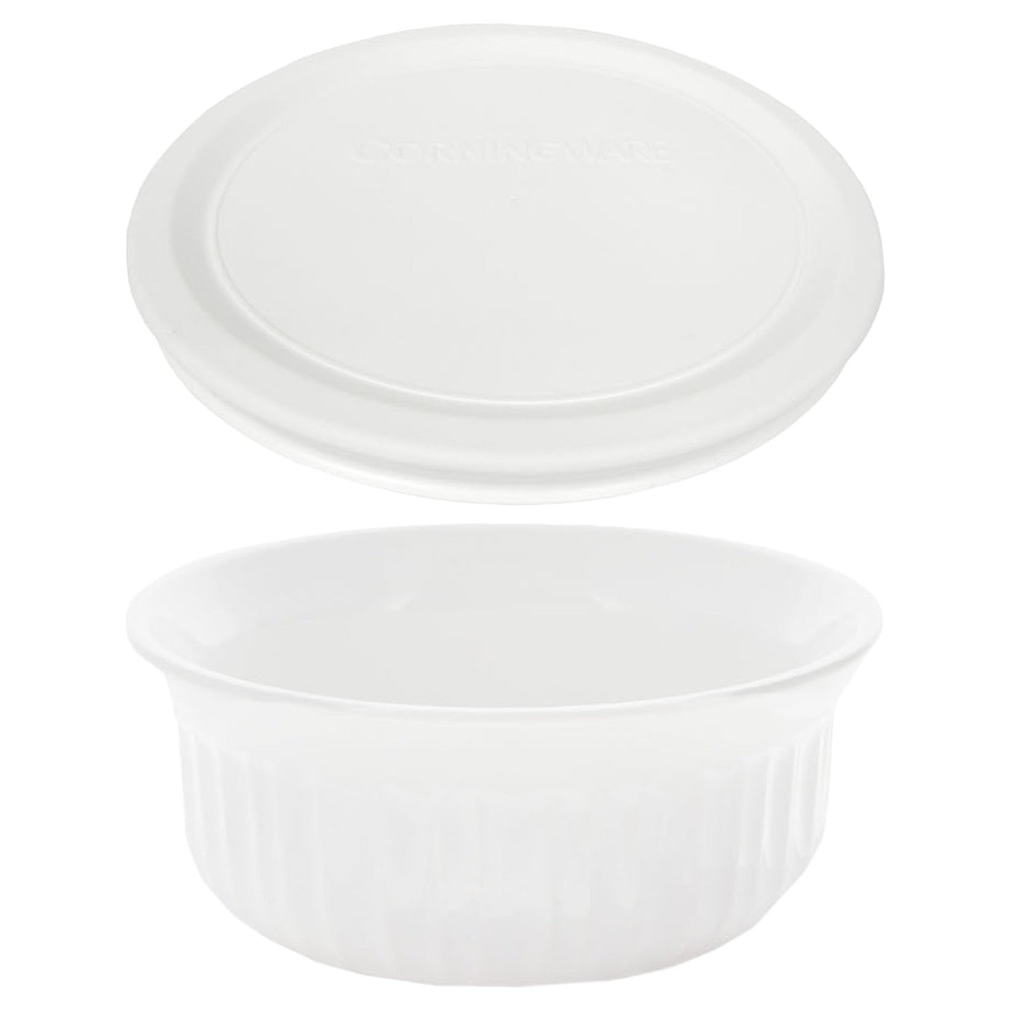 CorningWare French White Pop-Ins 16-Ounce Round Dish with Plastic Cover, Dishes by CorningWare