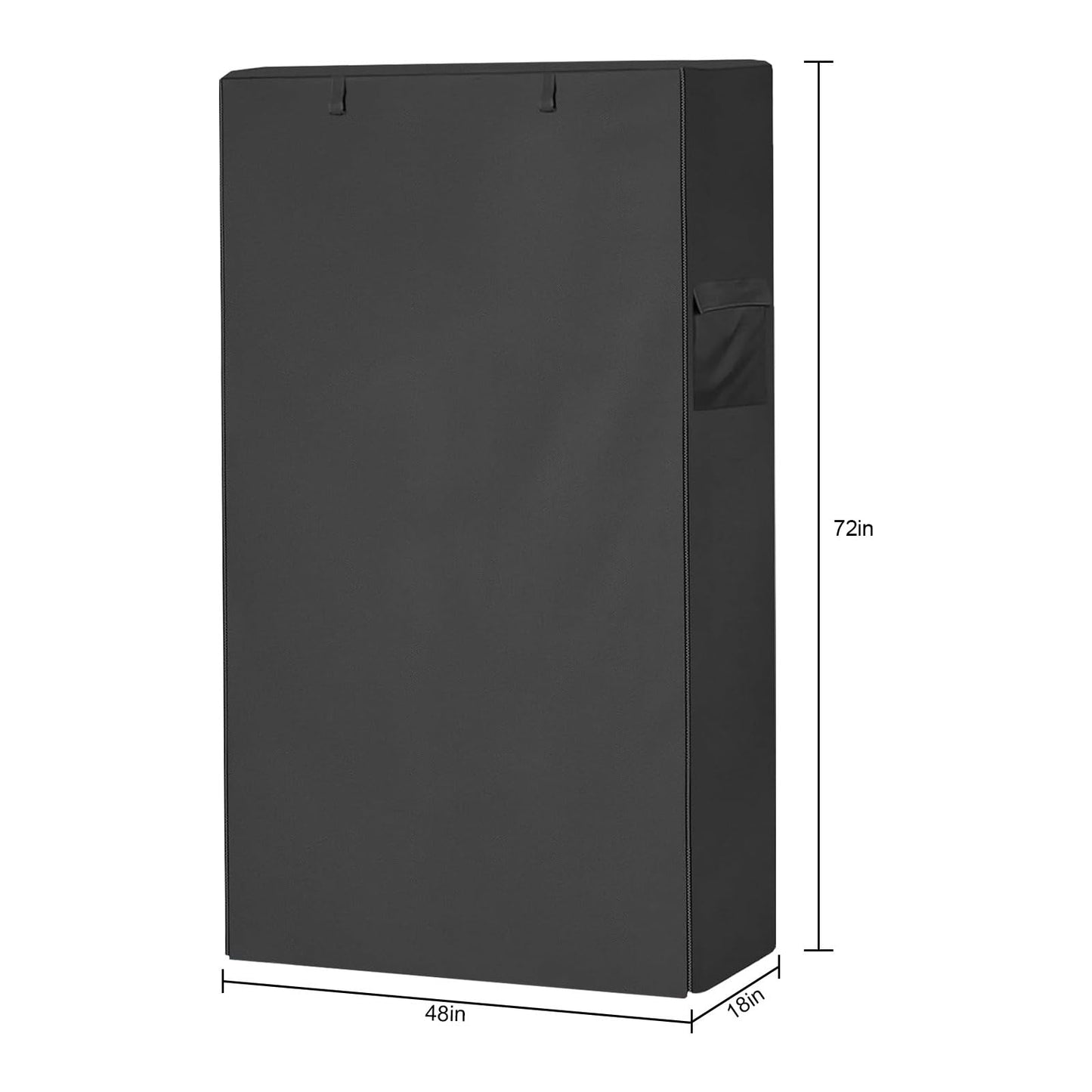 VIKKSAER Dustproof Shelf Cover, 48" W x 18" D x 72" H, Heavy Duty Waterproof Storage Shelving Cover, Steel Organizer Wire Rack Covers, Shelf Display Rack Protector Cover with Zipper (Black)