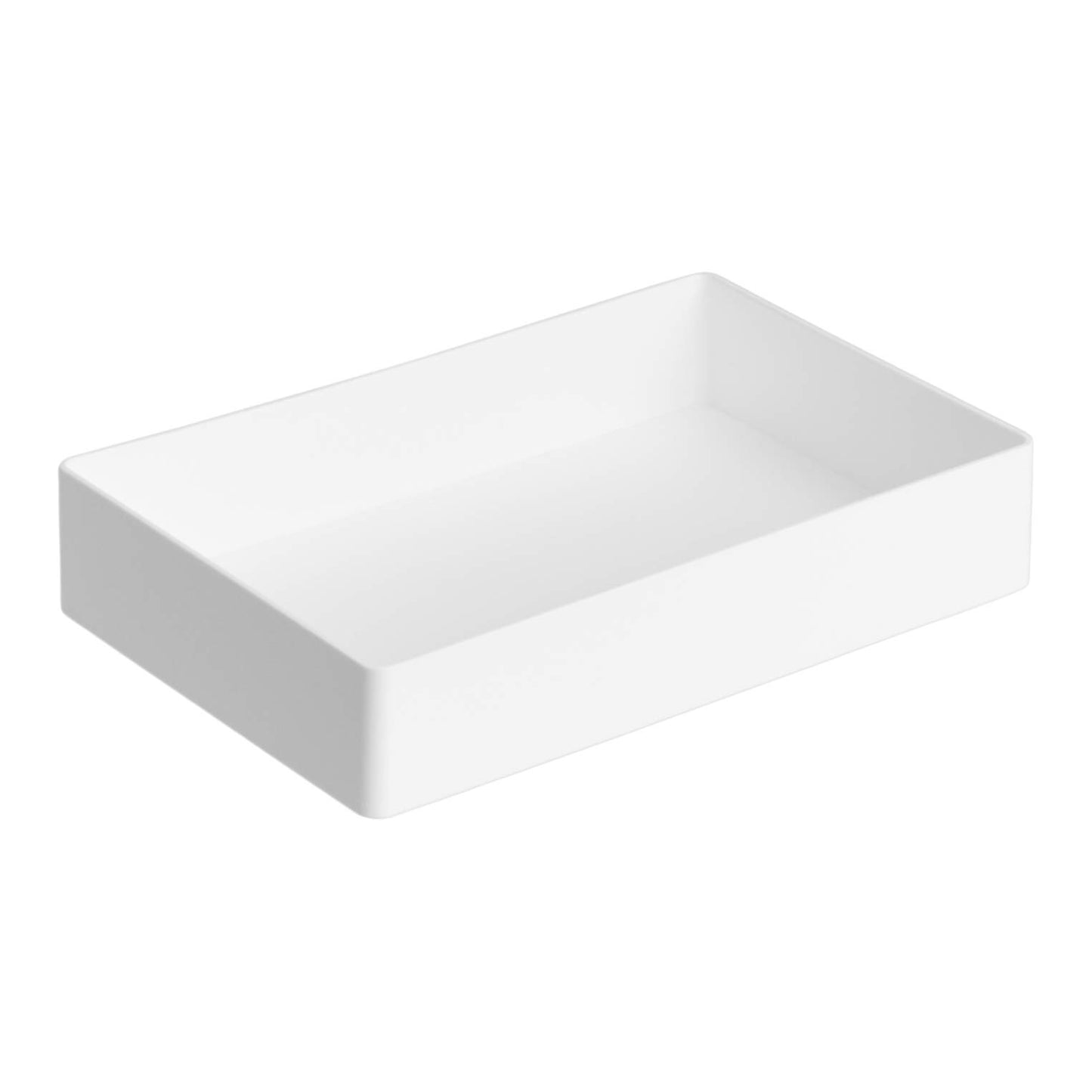 Amazon Basics Plastic Desk Organizer Bundle - 3 Pieces Letter Tray /Accessory Tray, White