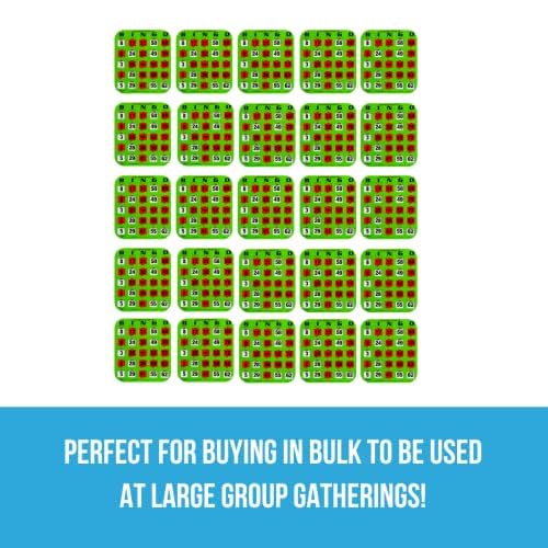 25 Green Easy Read Bingo Heavy Duty 5 Ply Jumbo Shutter Slide Cards by Regal Games