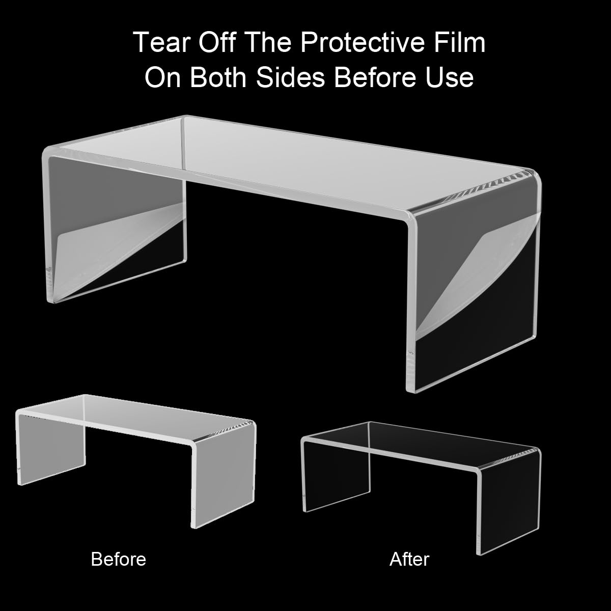 Acrylic Display Risers, Clear Product Stand, Jewelry Display Riser,Shelf Showcase Fixtures For Collectibles Display (5 Sizes L (2Sets))