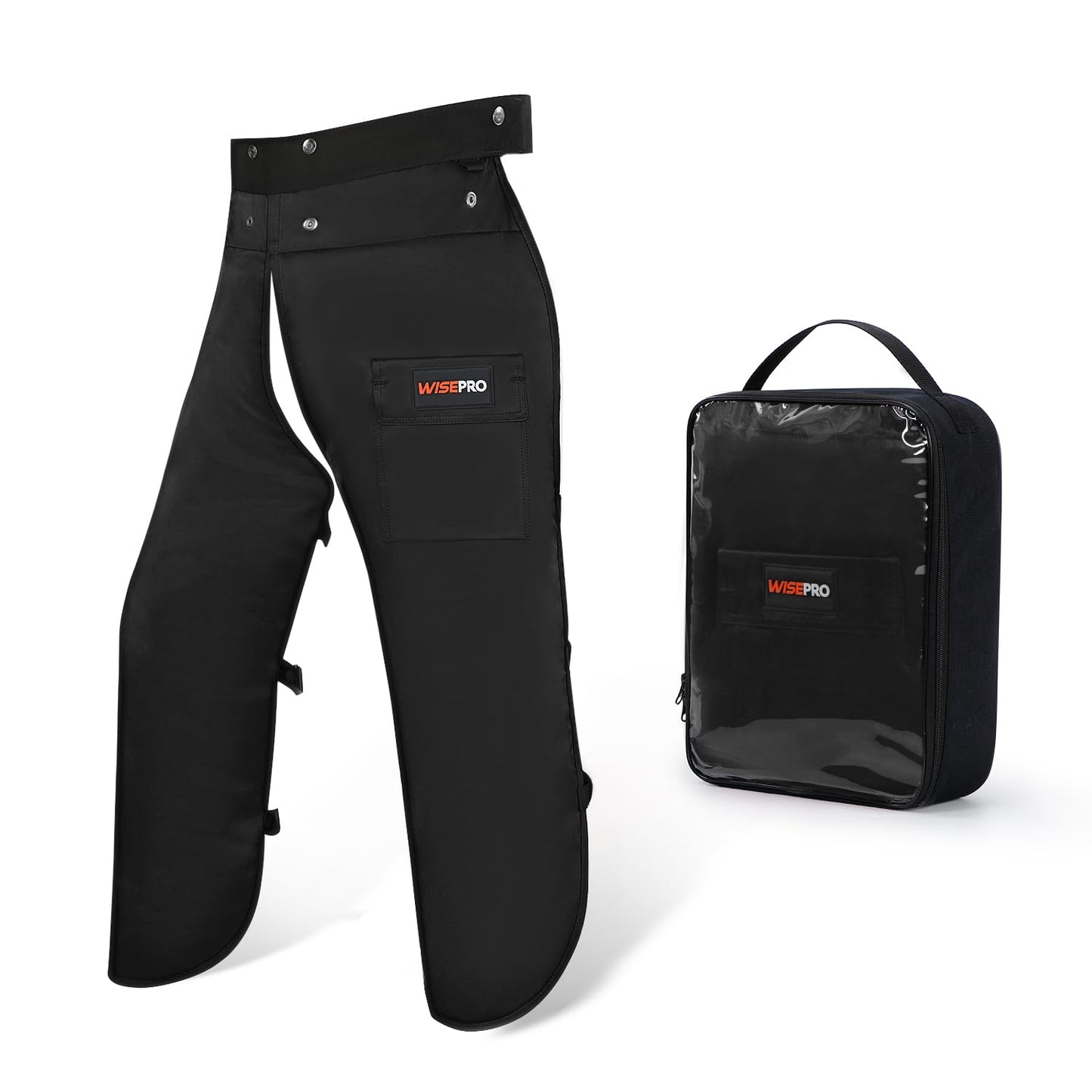 WISEPRO Protective Chainsaw Chaps, Adjustable Belt Chainsaw Apron Chainsaw Safety Chaps, Chainsaw Safety Equipment for Cutting and Logging (Black(Polyester Cotton), Small)