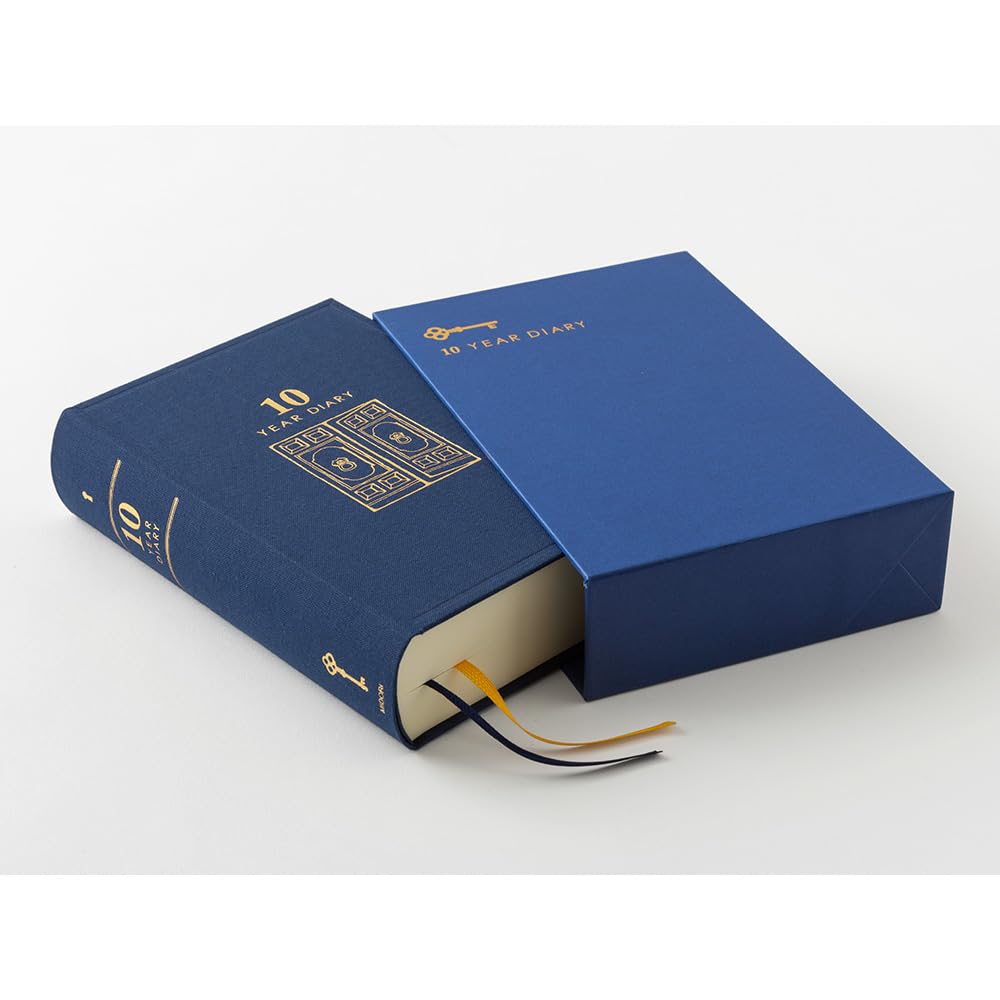 DESIGNPHIL Midori 12397006 Diary, 10 Years Consecutive Door, Navy Blue