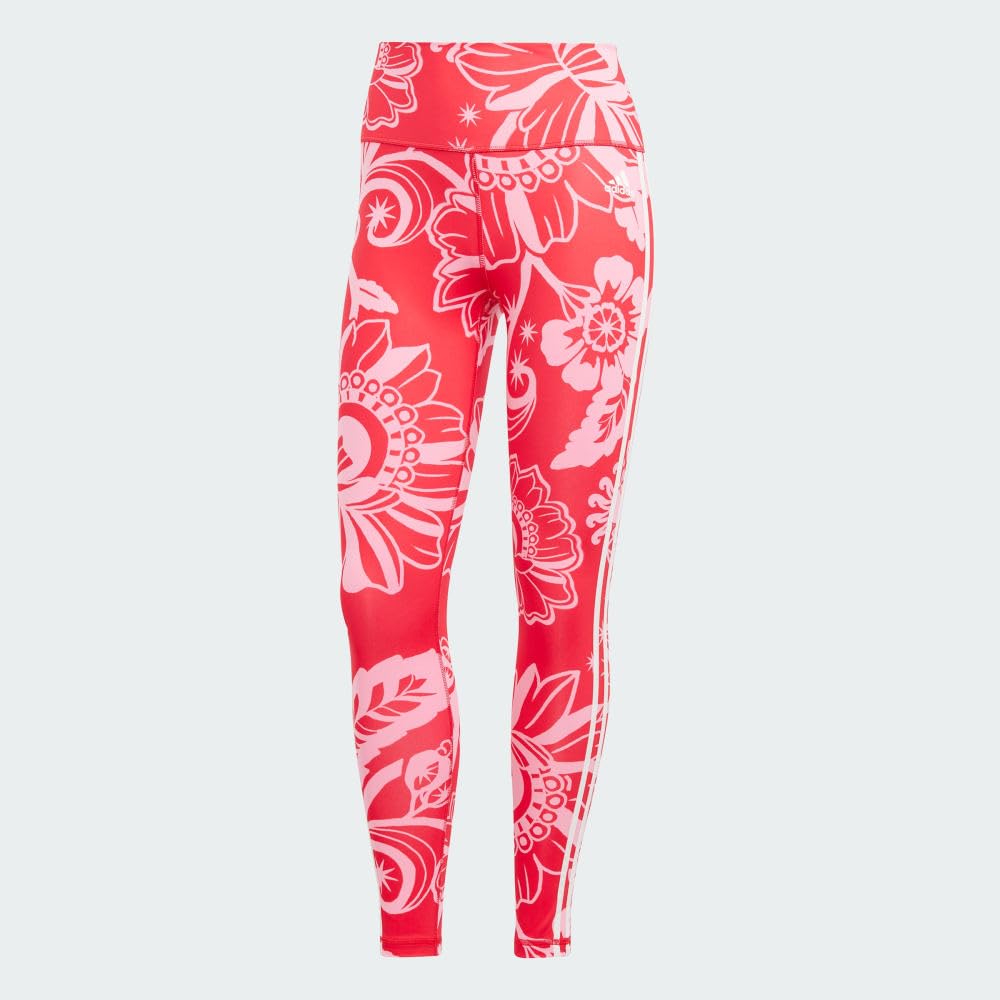 adidas Women's x Farm Rio 7/8 Leggings, Vivid Red/Bliss Pink, Medium