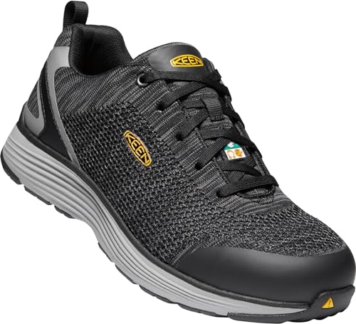 KEEN Utility Men’s CSA Sparta Low Alloy Toe Work Shoes Construction Shoe, Black/Grey Flannel, 12 D (Medium) US
