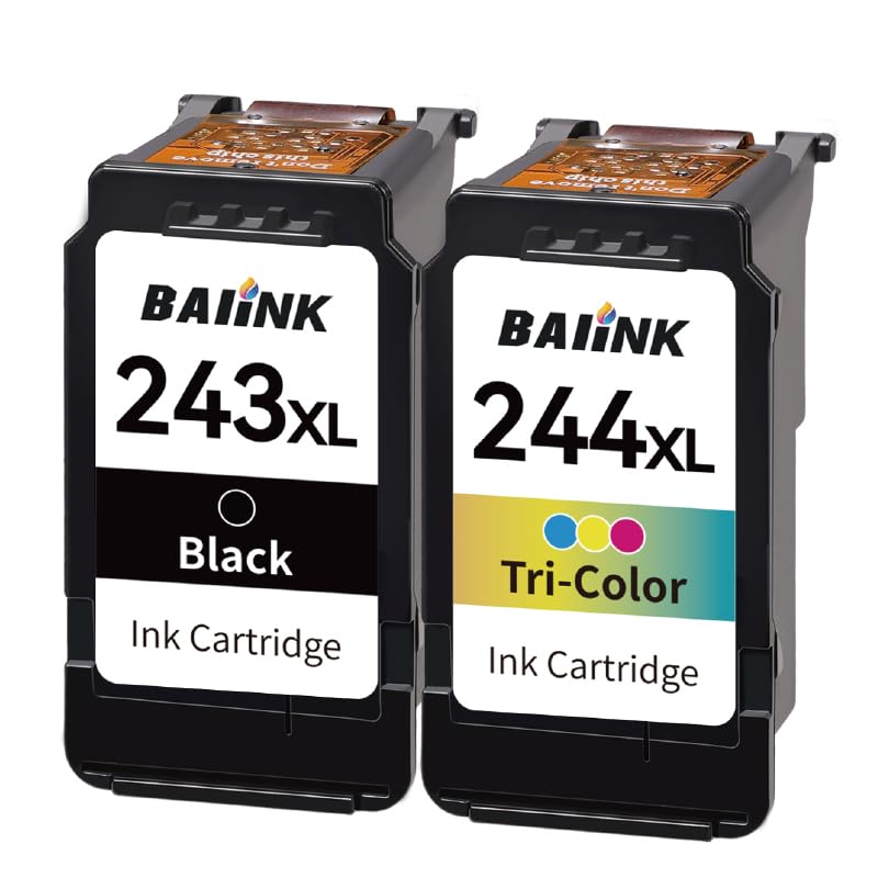 BAIINK Remanufactured Ink Cartridge Replacement for Canon Ink 243 and 244 Combo Pack PG-243 CL-244XL 245XL 246XL for TR4520 MX490 MX492 MG2522 TS3322 TS3122 MG2520 MG2922 TR4522 TS202 (Black Tricolor)