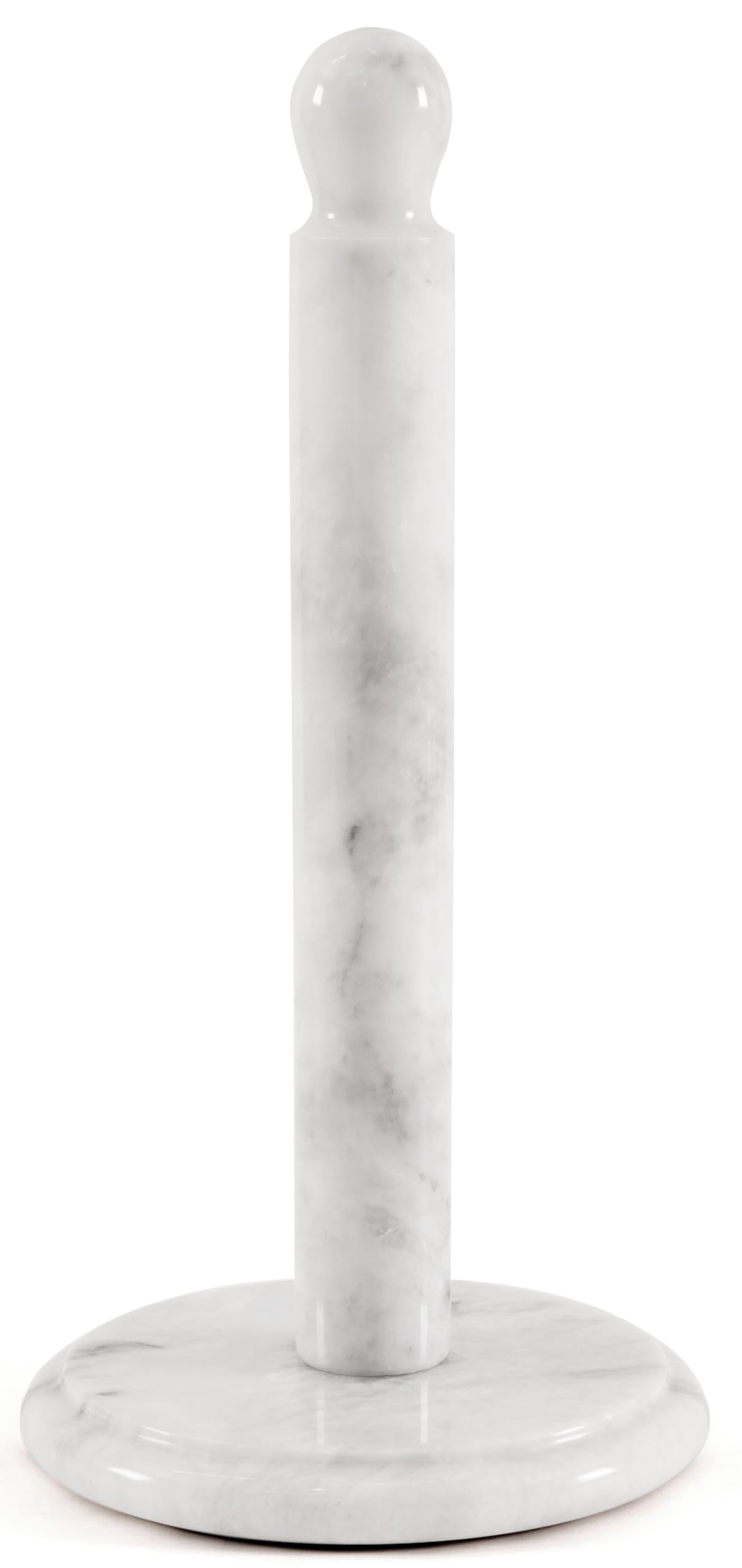 Marble Paper Towel Holder 12.5" Inch Natural Stone Countertop Kitchen Roll Stand, Free Standing Paper Towel Holder for Kitchen Decor, Dining Table and Countertop Organizer