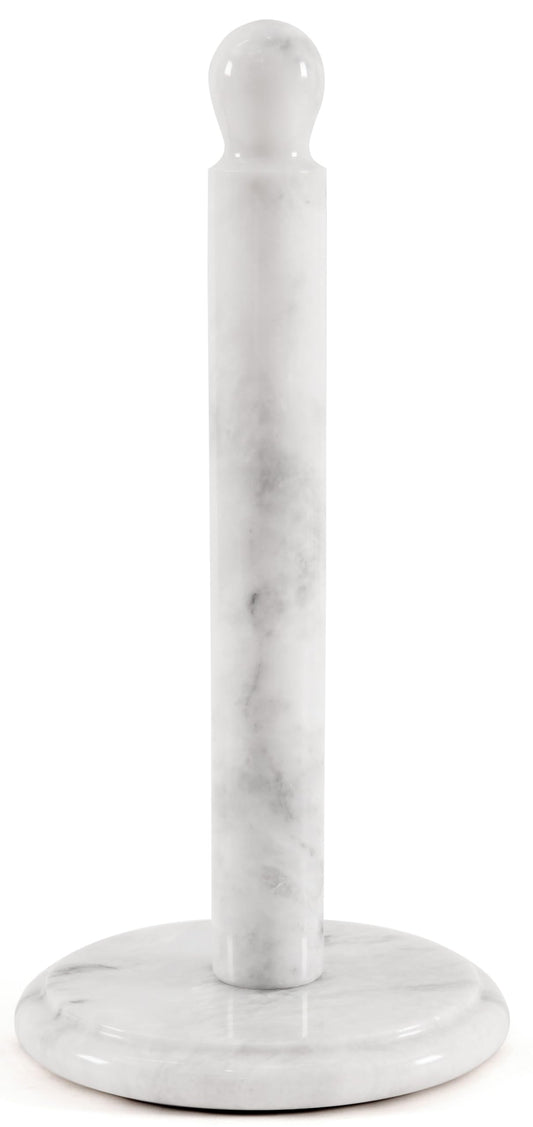 Marble Paper Towel Holder 12.5" Inch Natural Stone Countertop Kitchen Roll Stand, Free Standing Paper Towel Holder for Kitchen Decor, Dining Table and Countertop Organizer