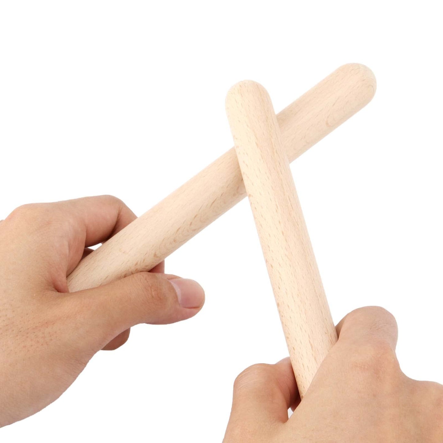TAICHEUT 48 Pcs Rhythm Sticks 8 Inch, Classical Natural Wood Claves Musical Instruments, Percussion Instruments for Music Lovers, Performance