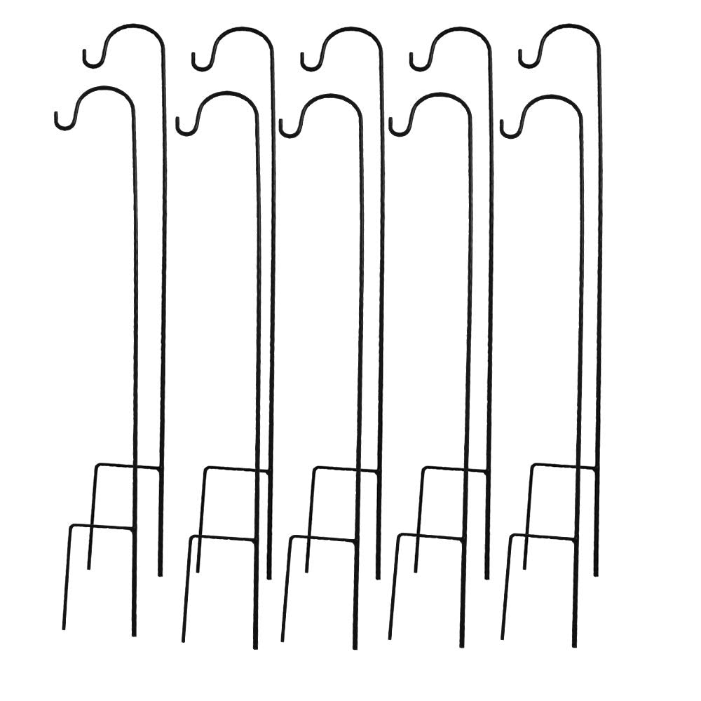 OYYQ 35 Inch Shepherd's Hooks, One Piece Solid Stainless Steel for Hanging Solar Lights, Bird Feeders, Mason Jars, Flower Basket, Christmas Lights, Lanterns and Wedding Decor(Pack of 10)