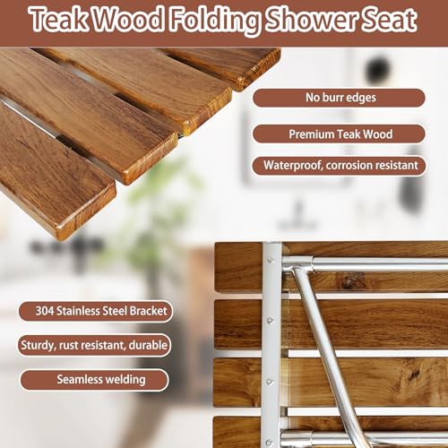 18 inch Folding Shower Seat Wall Mounted