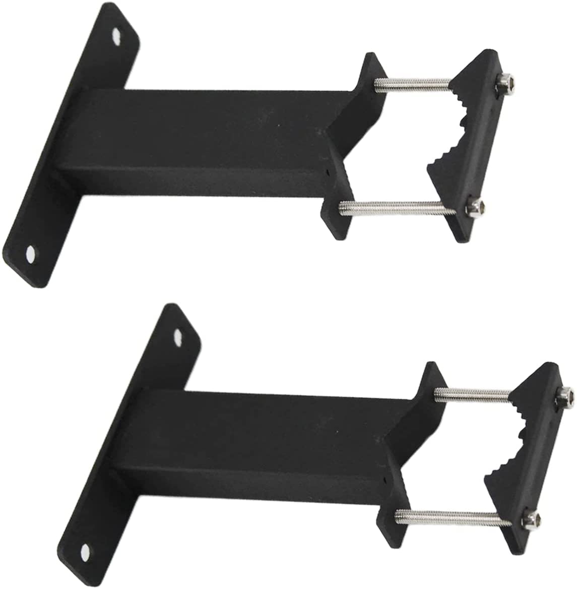 VANROUG 2Pcs Patio Umbrella Holder Clamp Outdoor Umbrella Deck Mount, Adjustable Metal Umbrella Stand Umbrella Poles Clamp Railing Mount for Balcony, Courtyard, Black
