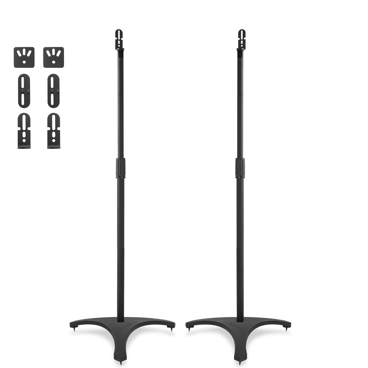 AKOZLIN Universal Speaker Stands Set of 2 Height Adjustable 34"-50" with Cable Management for Home Theater Surround Sound Satellite Speakers& Bookshelf Speakers,Black