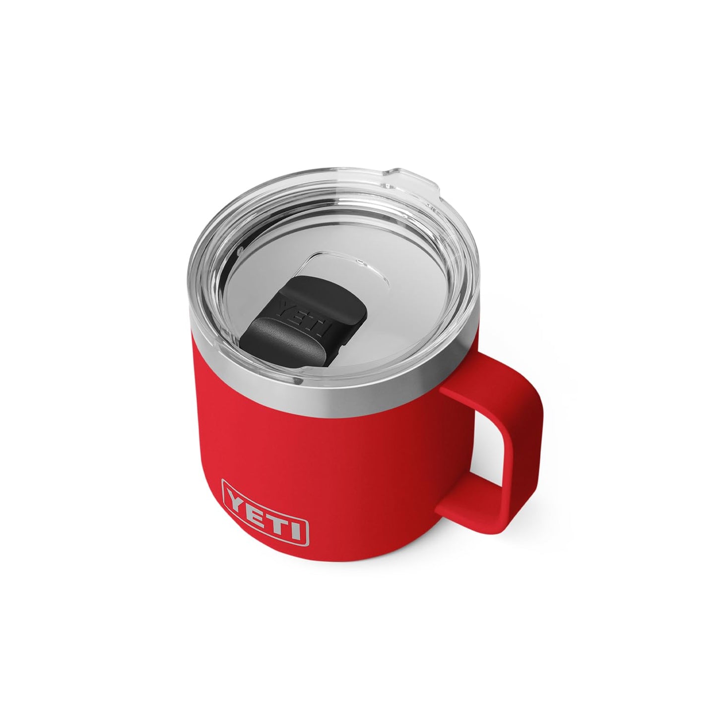YETI Rambler 14 oz Ceramic Lined Stackable Mug, Vacuum Insulated, Stainless Steel with MagSlider Lid, Rescue Red