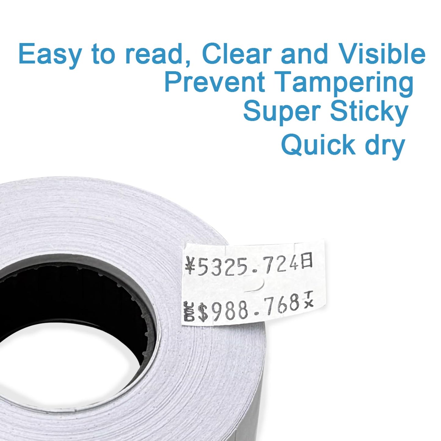 16,000 Pcs 2 Line Refill Price Marking Labels Stickers for MX6600,MX6602,YH689 & Most Other 2 Line Price Gun,40 Rolls with 3 Discount Stickers,2 Gloves and 4 Ink Rolls, Ideal for Retail, Shop (White)