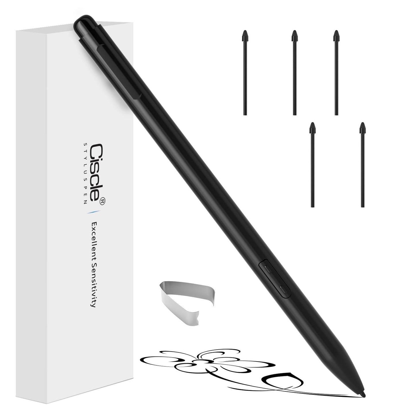 Ciscle Magnetic EMR Stylus Pen for Remarkable 2, with Eraser and 5 Pen Tips, 4096 Pressure Levels, Palm Rejection, Tilt Support, Replacement Digital Pen for Remarkable/Samsung/Wacom/Onyx EMR Devices
