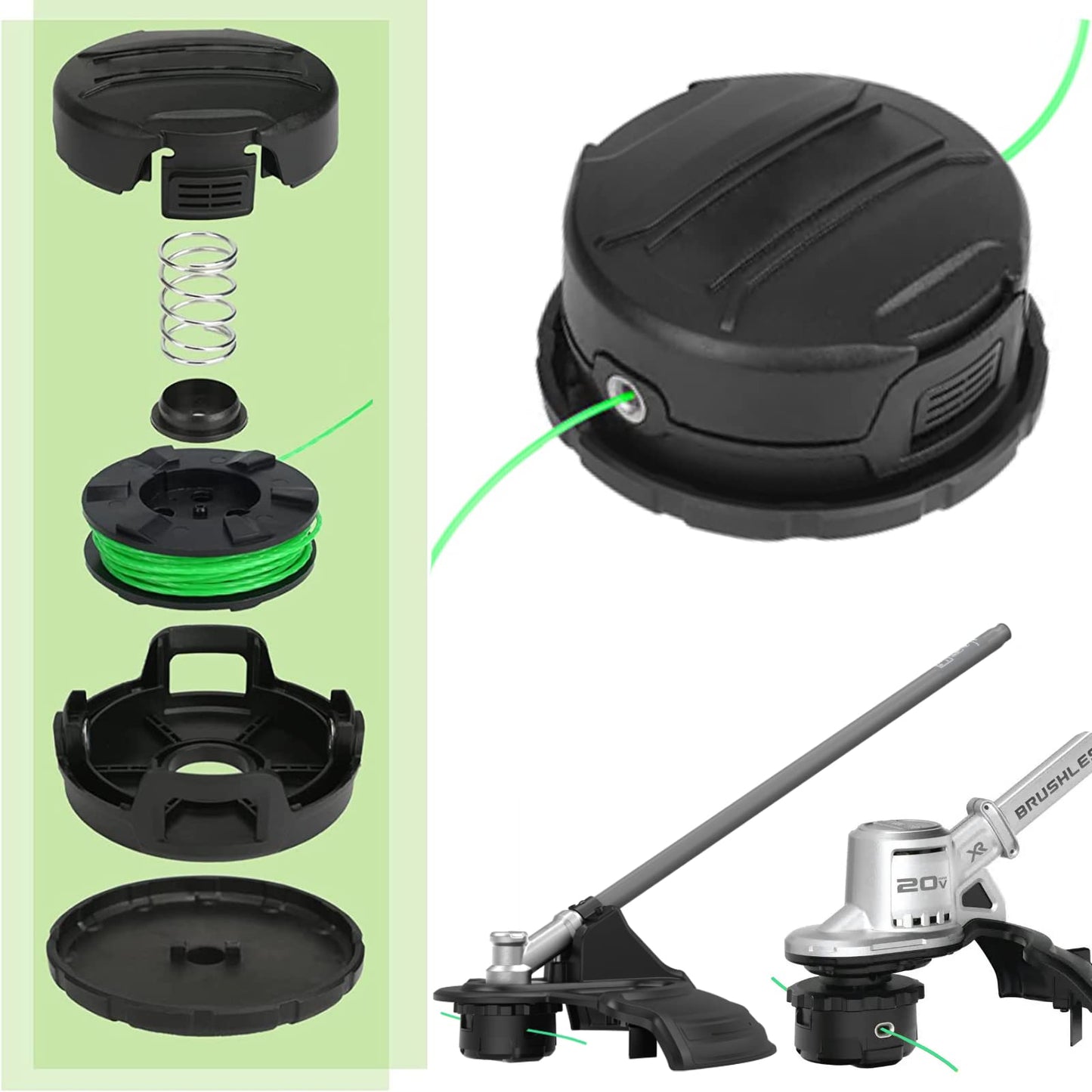 Eyoloty DWO1DT995 Replacement Trimmer Head Compatible with Dewalt DCST970,DCST922,DCST920,DCST990,DCST925 DCST991 Cordless String Trimmer,Replacement Head with Pre-Wound 0.080" 20Ft Line