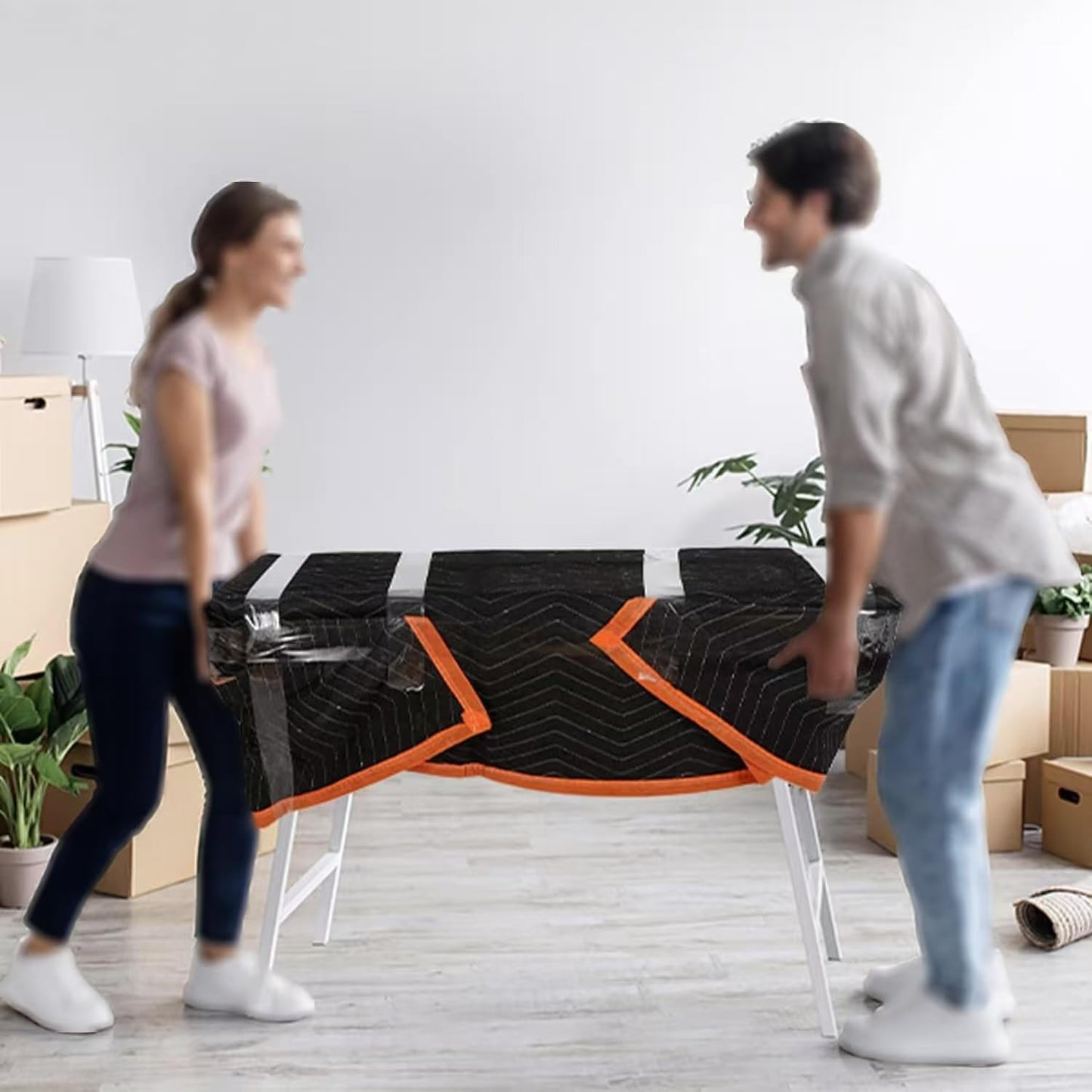 Large Moving Blankets 80 * 72in Heavy Duty Packing Blankets for Furniture Moving Shipping Wrapping Quilted Furniture Pads for Moving, Padded Mover Blankets 2pack