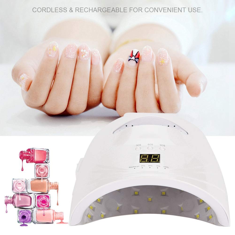 48W Cordless Rechargeable Nail Lamp, Nail Led Nail Polish Dryer Nail Art Tool for Gel Nail (01)