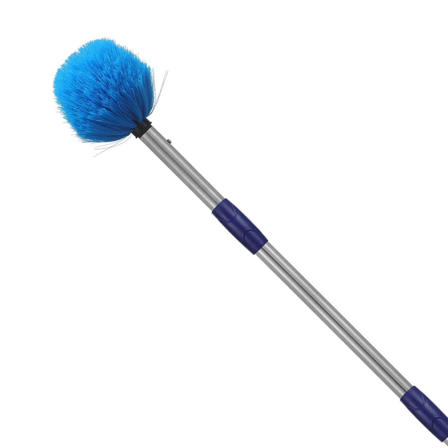 Cobweb Duster with Pole, 6ft Stainless Steel Pole Cobweb Brush with Medium-Stiff Bristles for Walls Beams Shelves Iight Fixtures and Window Screens
