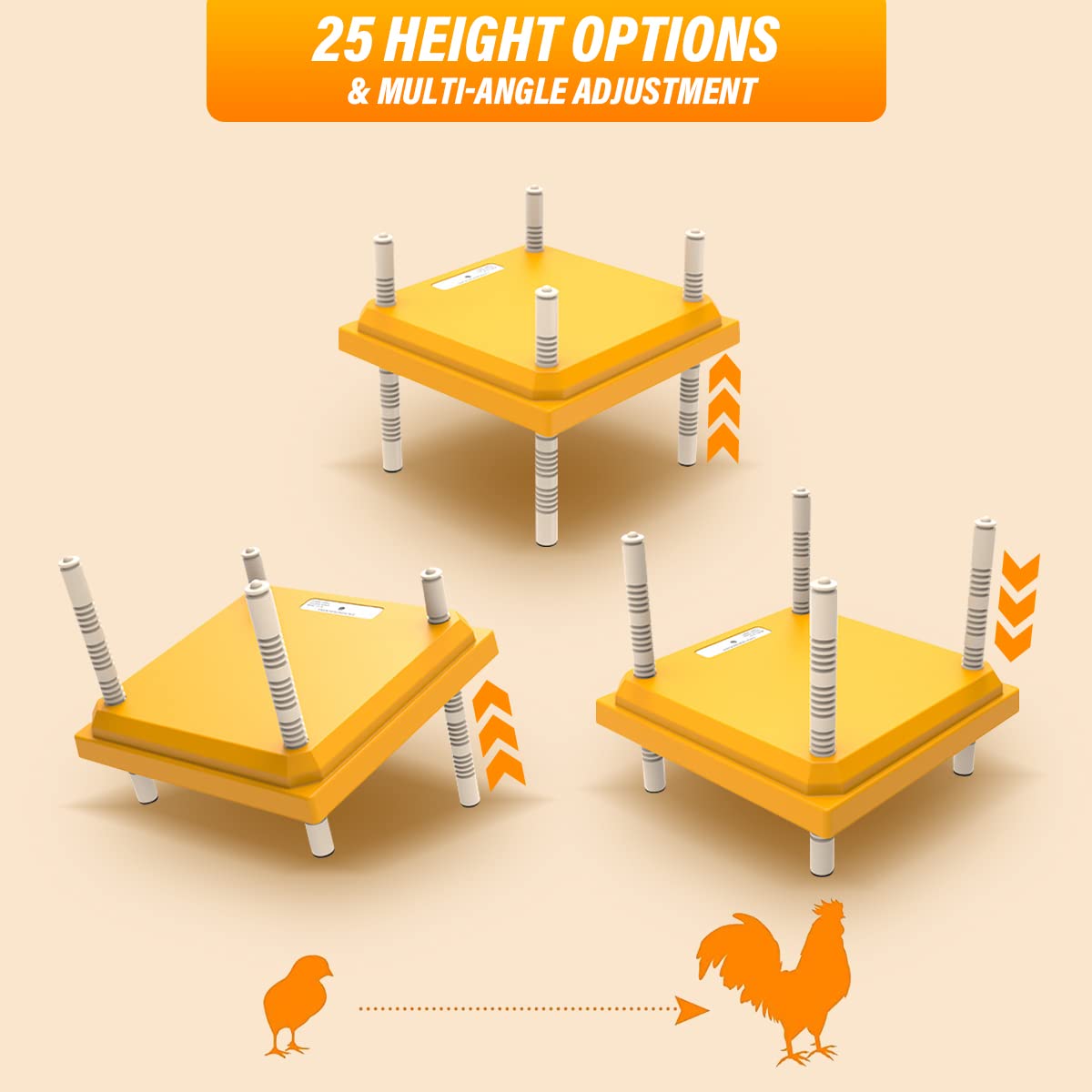 Brooder Heater for Chicks, 10”x10”Chicken Breeding Heating Plate Brooder Heating Heater Adjustable Height Chicken Incubator Heating Lamp Rutin Chicken Brooder Suitable for 15 Chicks (Colour)