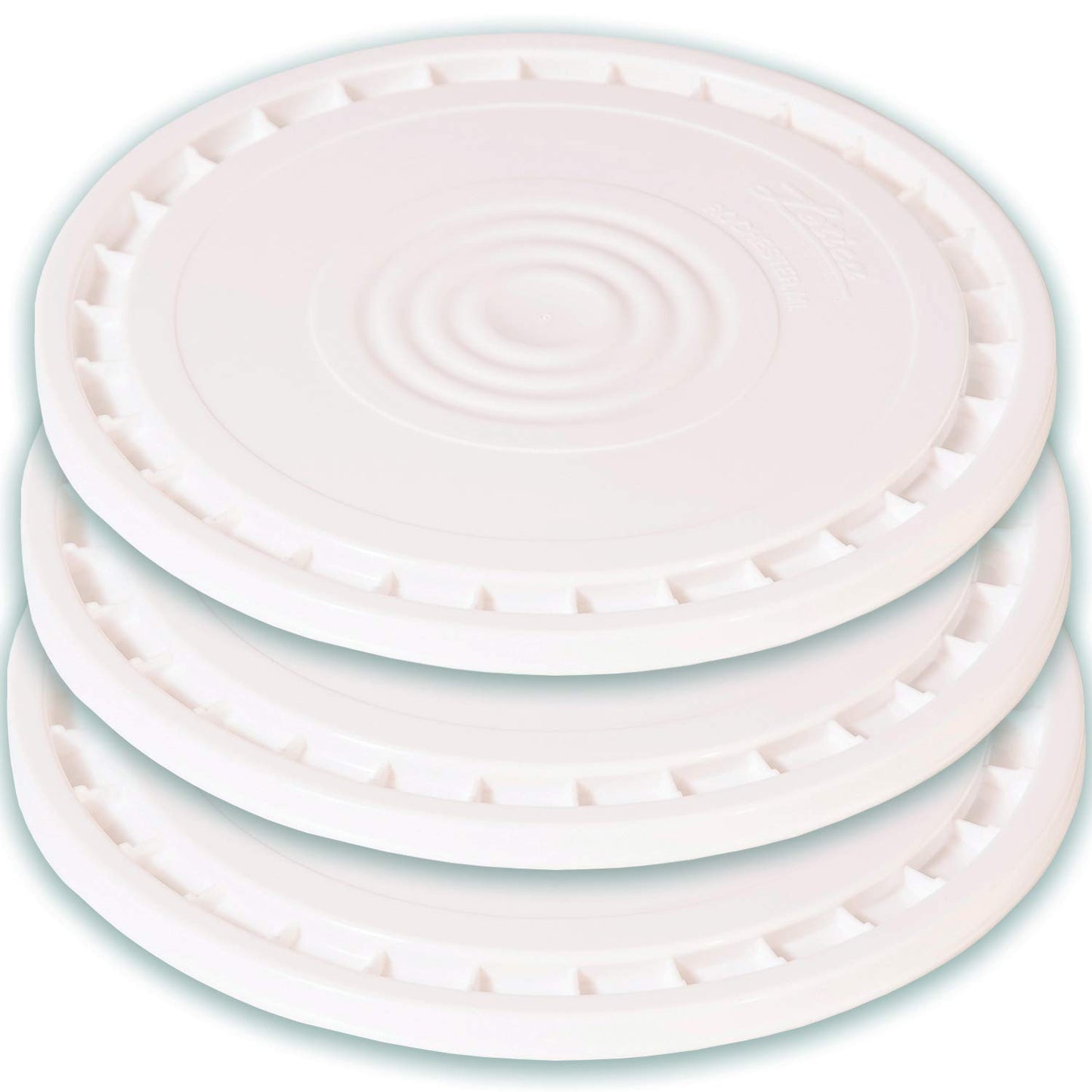 Meranti Reusable Easy Peel 3.5, 5, 6, and 7 Gallon Bucket Lid | Food Grade | 3 Pack (White)