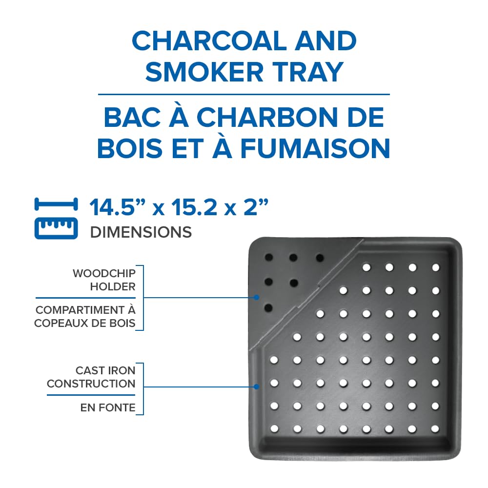 Napoleon Cast Iron Charcoal & Smoker Tray BBQ Accessory – 67732 – Fits most Napoleon BBQs, Cook With Charcoal On A Gas Barbecue, Smoke On A Gas Barbecue