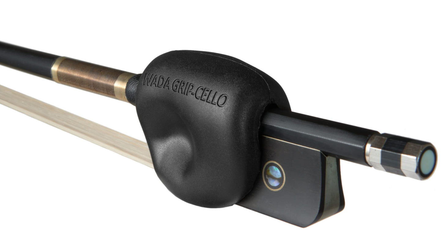 WADA Cello Bow Grip Aid: A Correct Bow Hand without Strain. A Second to Attach to the Bow and Remove. You can Concentrate on Your Sound and Music with a Relaxed Hand and Arm from the Beginning.