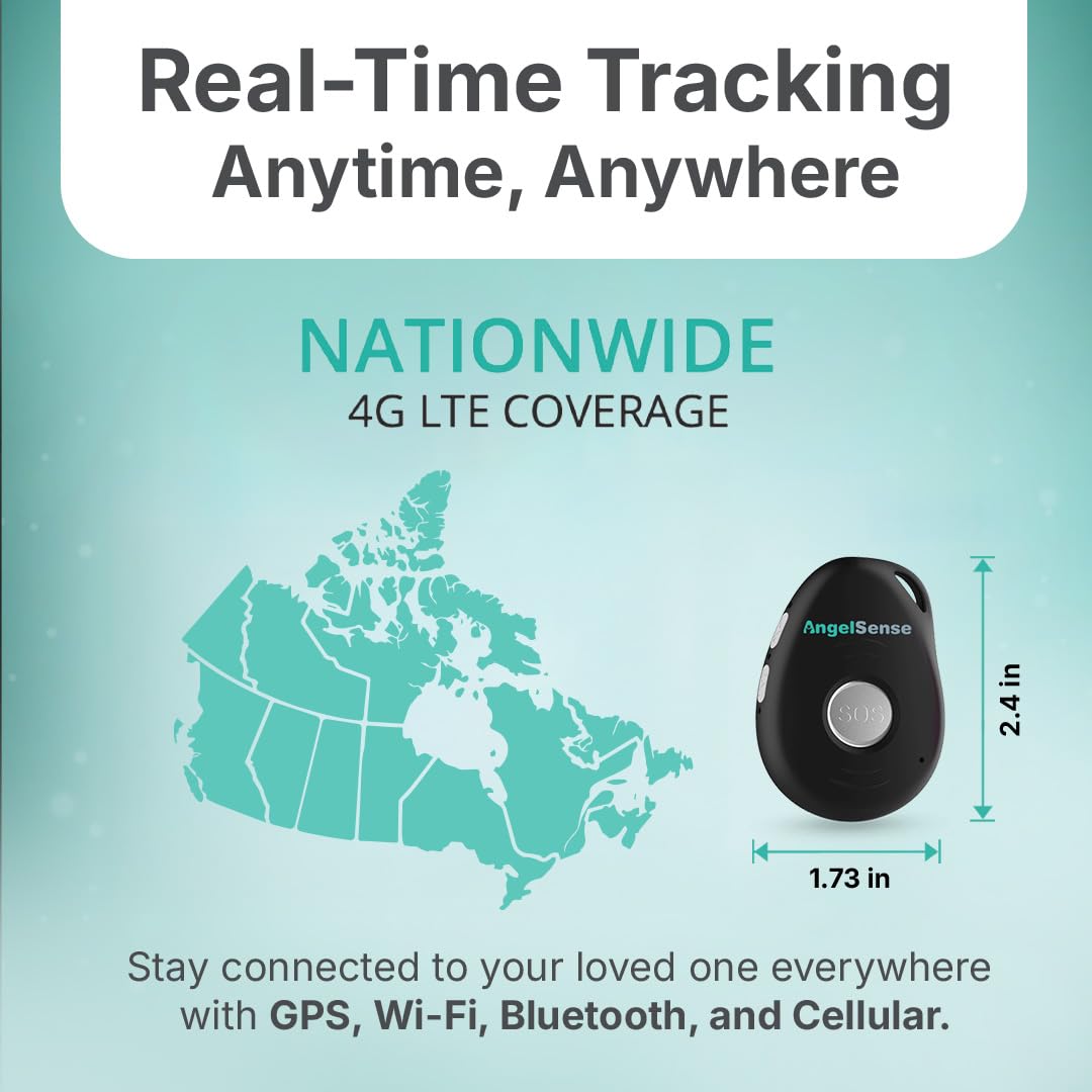 AngelSense Personal GPS Tracker for Kids, Teen, Autism, Special Needs, Elderly, Dementia - 2-Way Auto-Answer Speakerphone & SOS Button - School Bus Tracking - Subscription Required