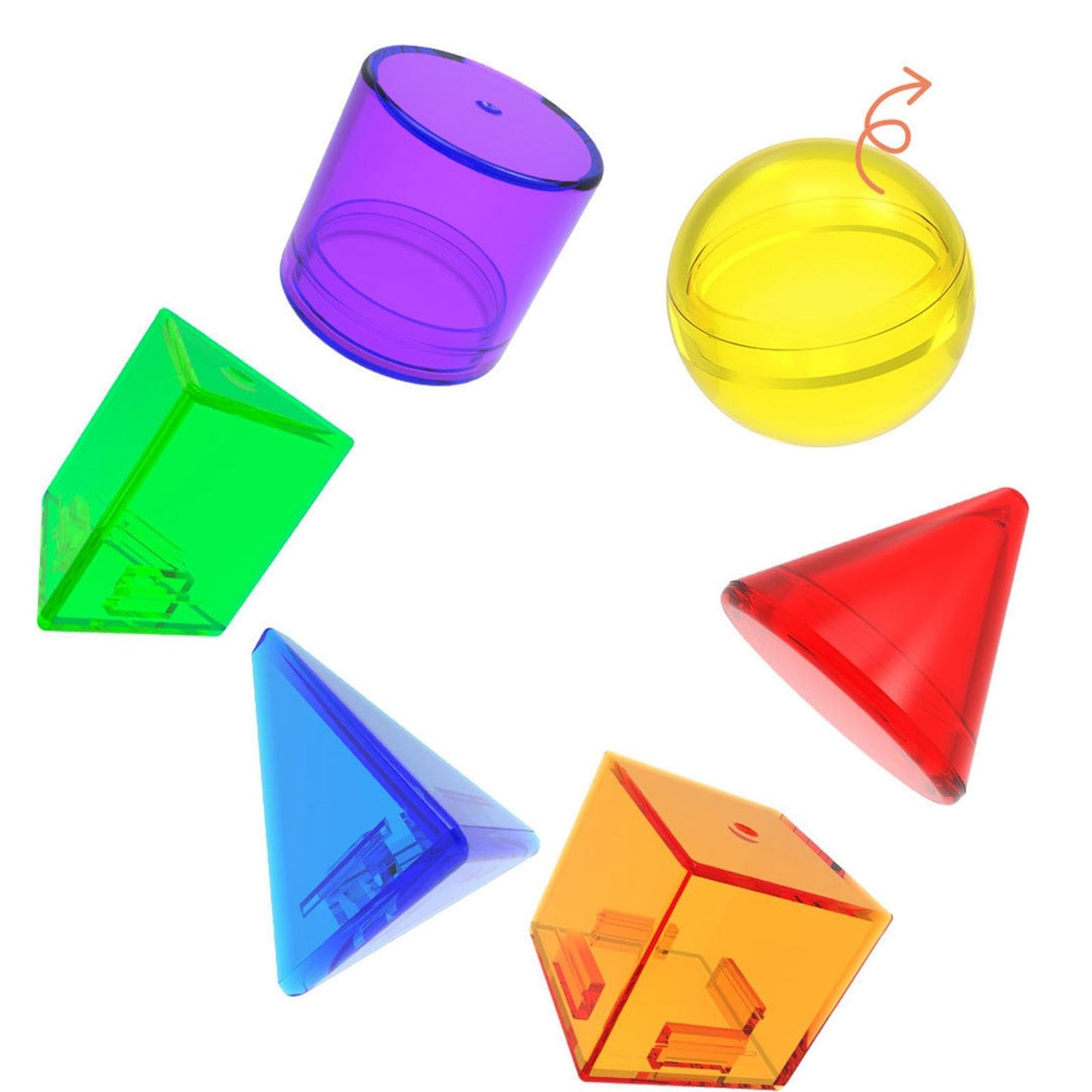 TTETTZ 60Pcs Geometric Solids Shape Blocks 3D Shapes Colorful Educational Toy