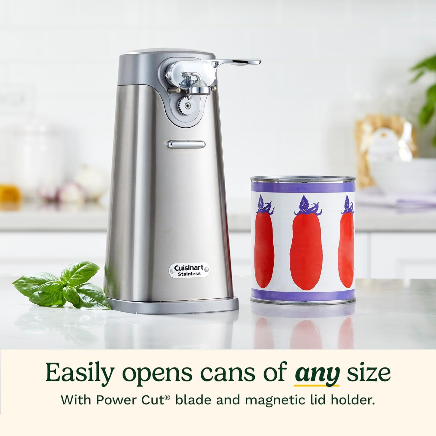 Cuisinart Deluxe Electric Can Opener, Opens Any Size Can, Stainless Steel (SCO-60C)