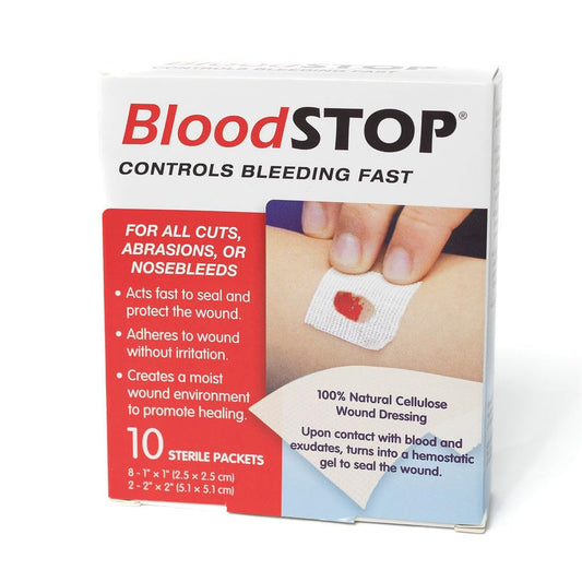 Bloodstop Hemostatic Gauze Controls Bleeding Fast;10 Count