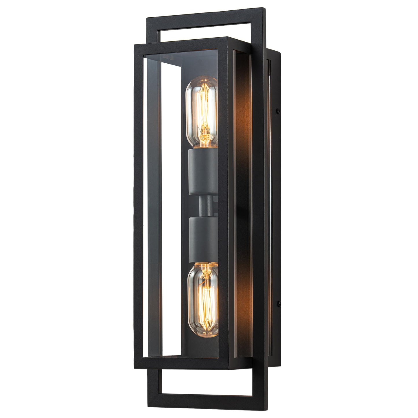 OUPAVOCS Outdoor Wall Light Fixture, Modern Porch Light Wall Mount, Exterior Wall Lamp with Clear Glass, Up and Down Outside Wall Sconce Lighting for House, Patio, Garage