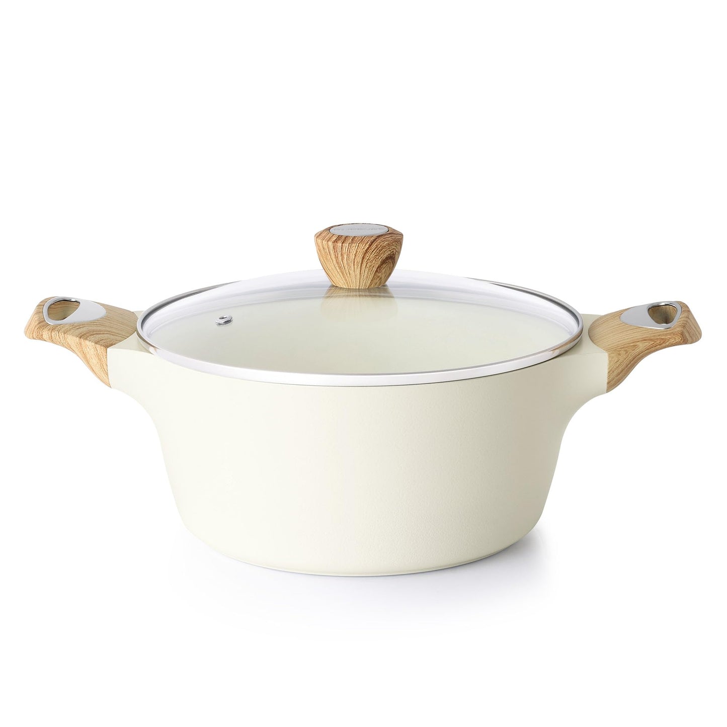 SENSARTE Ceramic Nonstick Stock Pot with Lid, 2.6 QT Soup Pot Casserole Pot, Non-Toxic Healthy Pasta Pot, Large Cooking Pot Stew Pot, Induction Compatible, PFOA PFAS PTFE Free, White