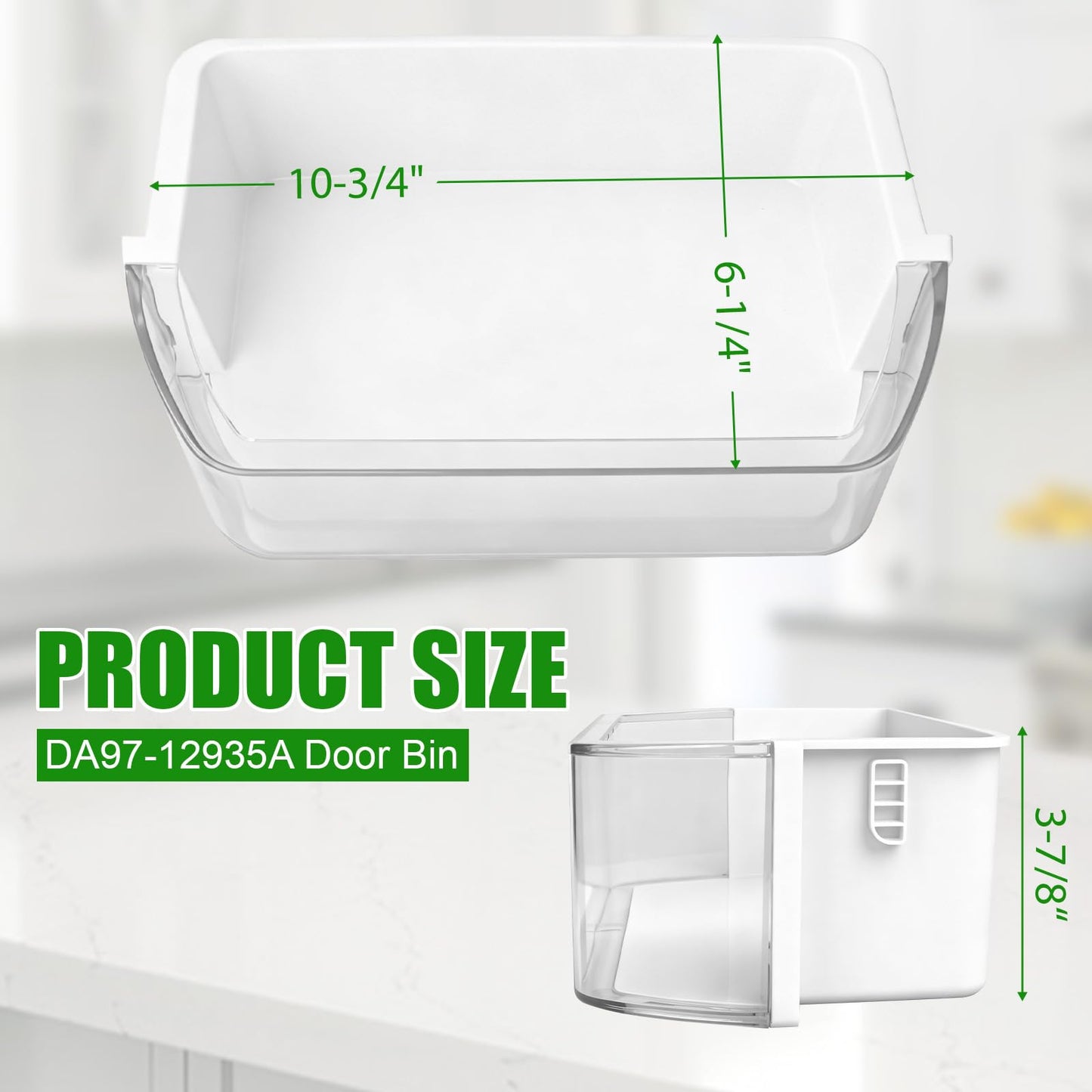 2 Pack DA97-12935A RF220NCTASR Door Bin Compatible with Samsung Refrigerator Door Shelf, Right & Left Fridge Door Shelf Parts RF220NCTAWW, RF220NCTASG, RF221NCTASR, Replaces Ap5651846, PS5575404