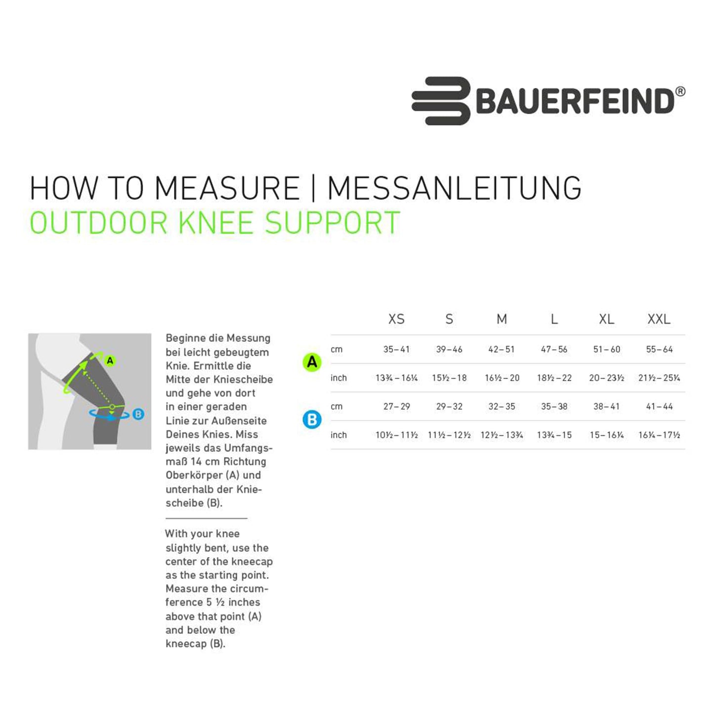 Bauerfeind - Merino Outdoor Knee Brace - Stabilization and relief of the knee joint with adjustable strap for relief of the patellar tendon - Sandstone, Orange - Size 2, Small