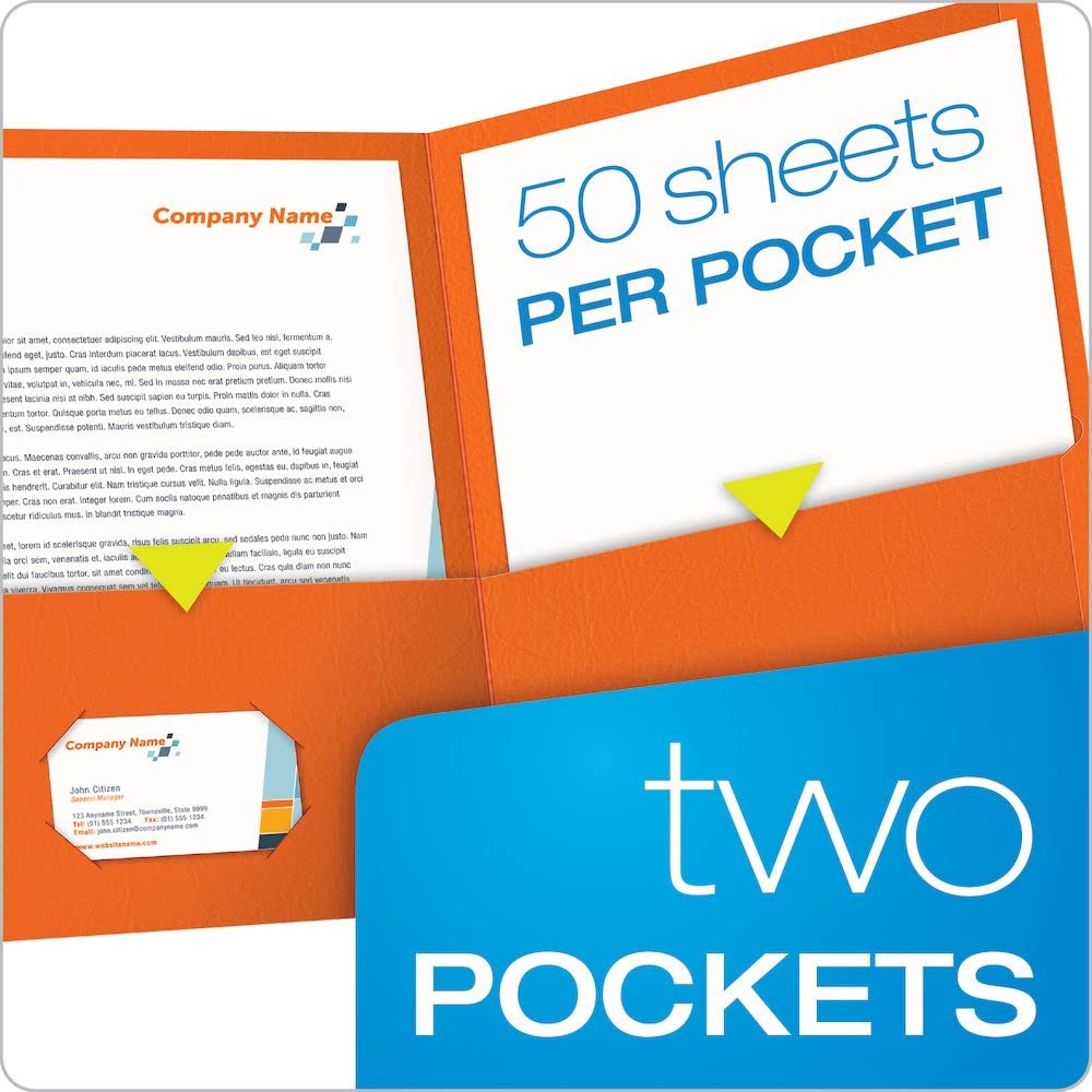 Oxford Twin Pocket Folders, Letter Size, Orange, 25 per Box (57510)