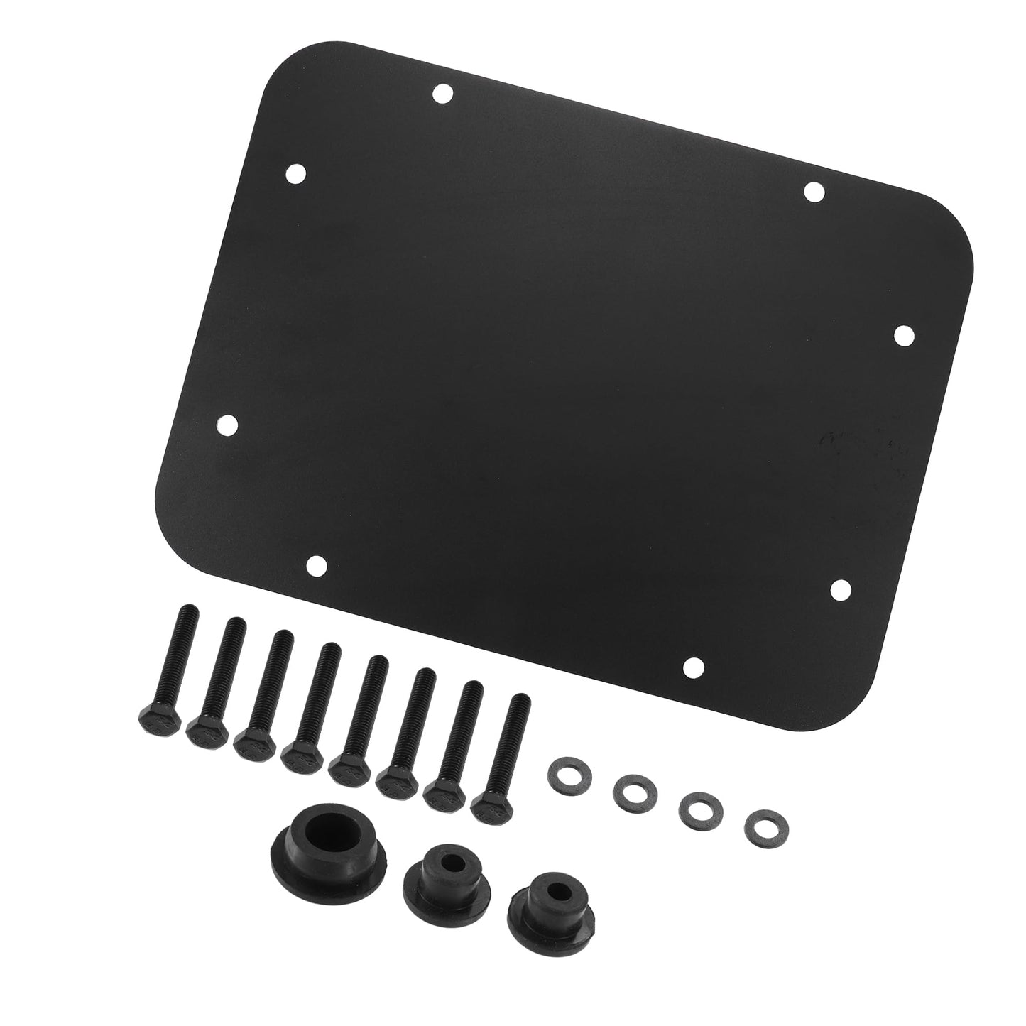Hihaha Spare Tire Carrier Delete Filler Plate with Rubber Plug Bolts for Jeep Wrangler JK 2007-2018 / Rear Tailgate Plug Vent Plate Cover/Durable / 1Pcs Black