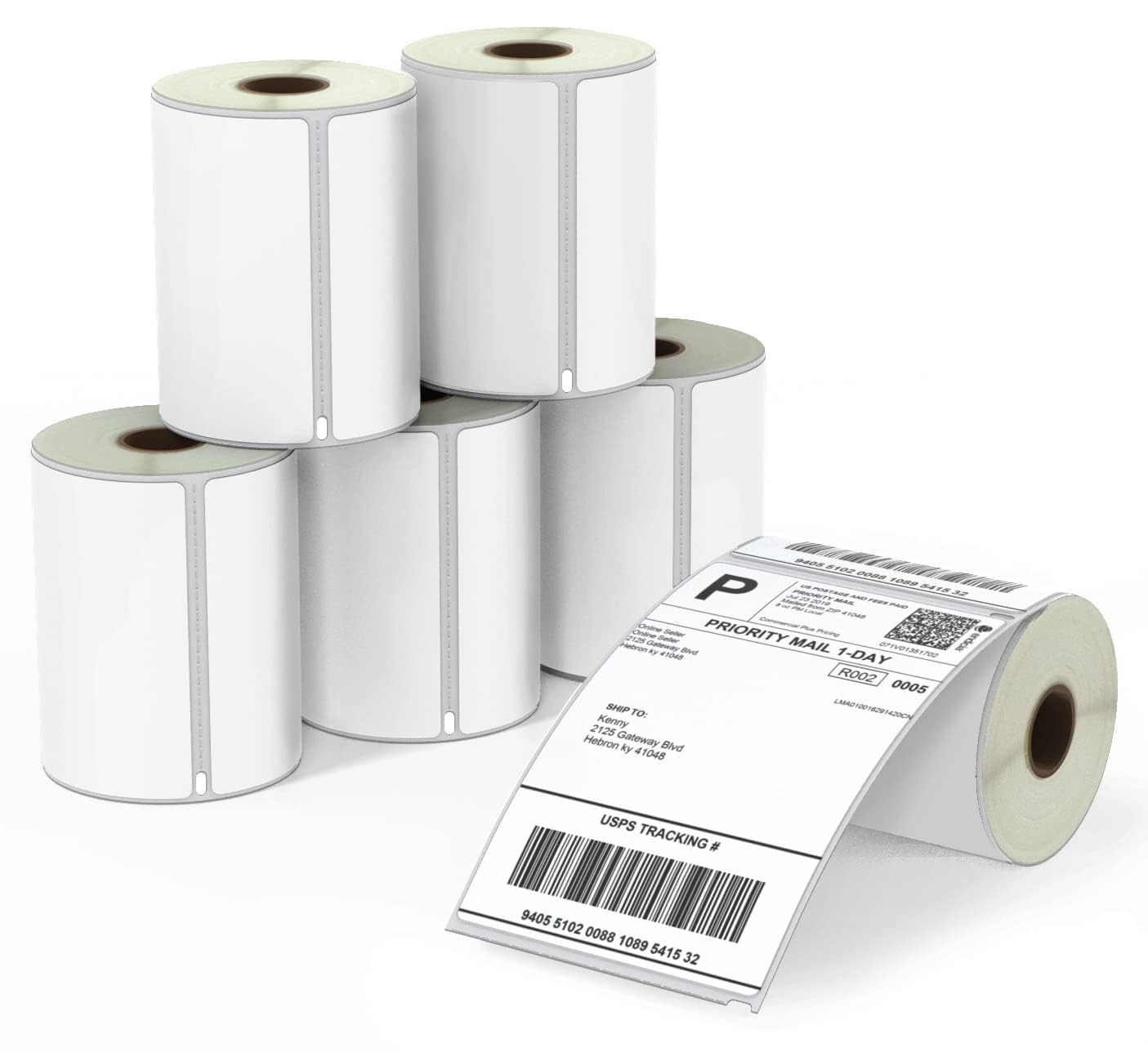 BETCKEY - Compatible DYMO 1744907 (4" x 6") Shipping Labels, Perforated, Compatible with DYMO Labelwriter 4XL Rollo & Zebra Desktop Printers, NOT Fit 5XL [6 Rolls/1320 Labels]