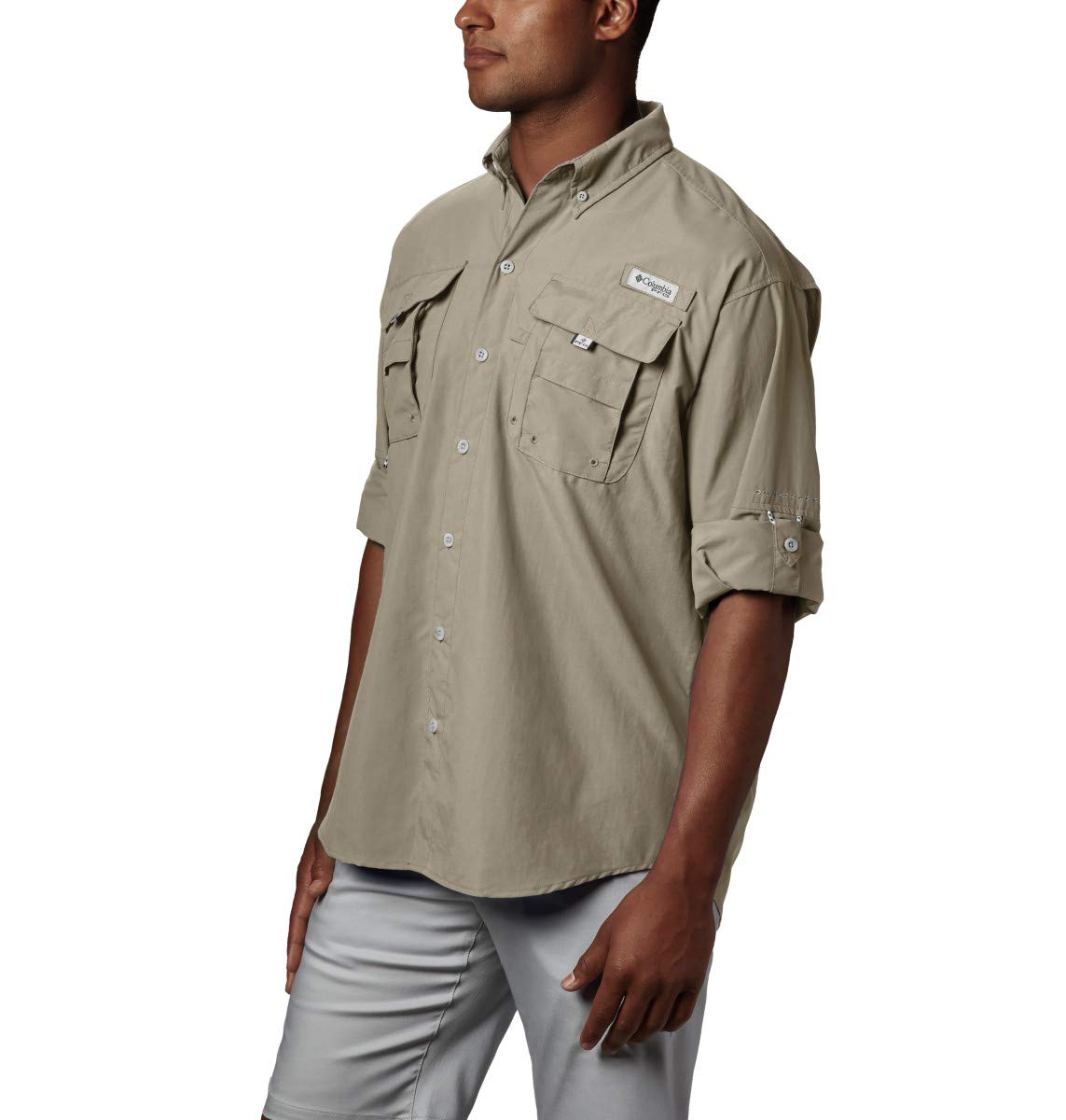 Columbia Men's PFG Bahama II Long Sleeve Fishing Shirt, Fossil, 4X