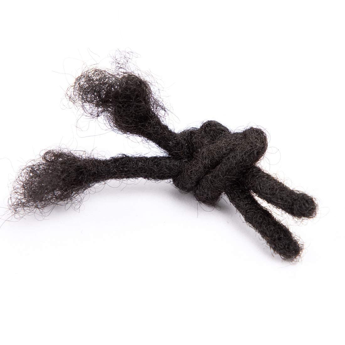 Alaleibaby0.6cmThickness 6 Inch 20Strands Real Human Hair Dreadlock Extensions for Man/Women Full Head Handmade Permanent loc Extensions Bundles Can Be Dyed Bleached Curled and Twisted (6 inch, 1B)