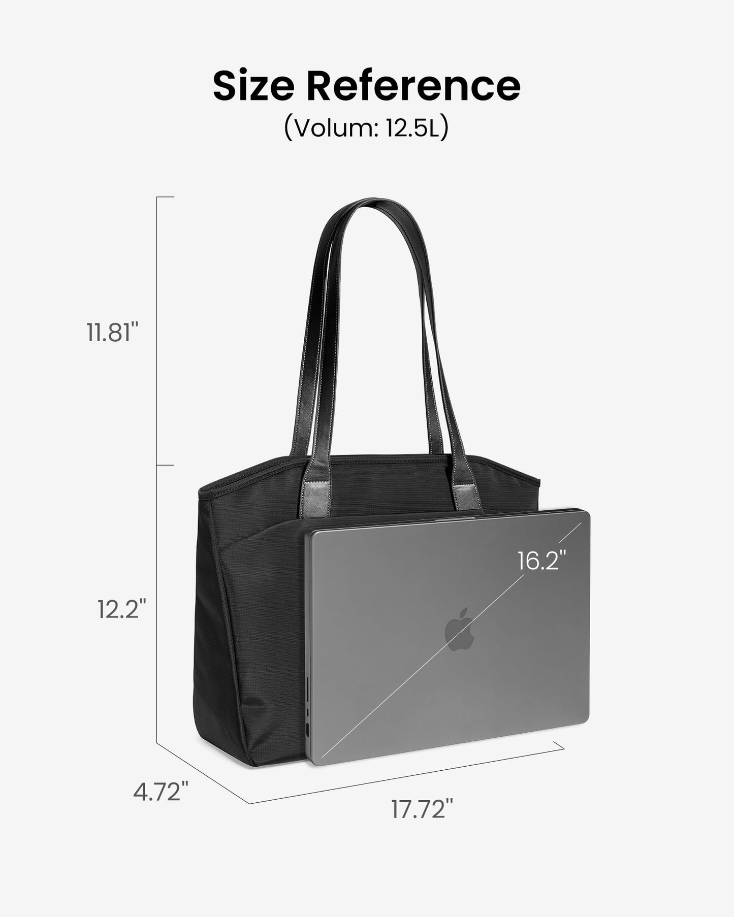 tomtoc Laptop Tote Bag for Women, 15-16 Inch Laptop Work Bag with Device Compartment for MacBook, 12.5L Medium Capacity Office Computer Shoulder Bag Briefcase for Business Travel College Teacher