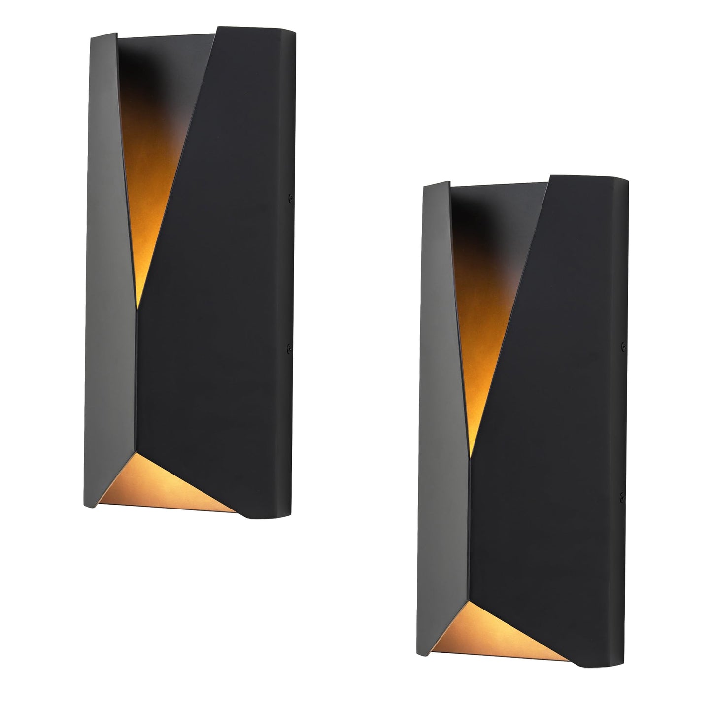 OUPAVOCS Modern Outdoor Wall Lights Exterior, Black Dimmable LED Wall Sconce, 14 Inch Front Porch Light Fixture Wall Mount, Waterproof Patio Sconce Lighting for House, Commercial, 2-Pack