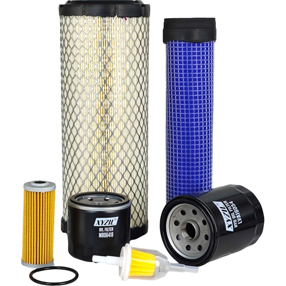XYZIL LVA21036 Service Maintenance Filter Kit Compatible with John Deere 1025R (-153036), 2025R (-103920) Compact Utility Tractor with 3TNV80F Engine M131802 LVA16054 AM116304 MIU804763 M806418