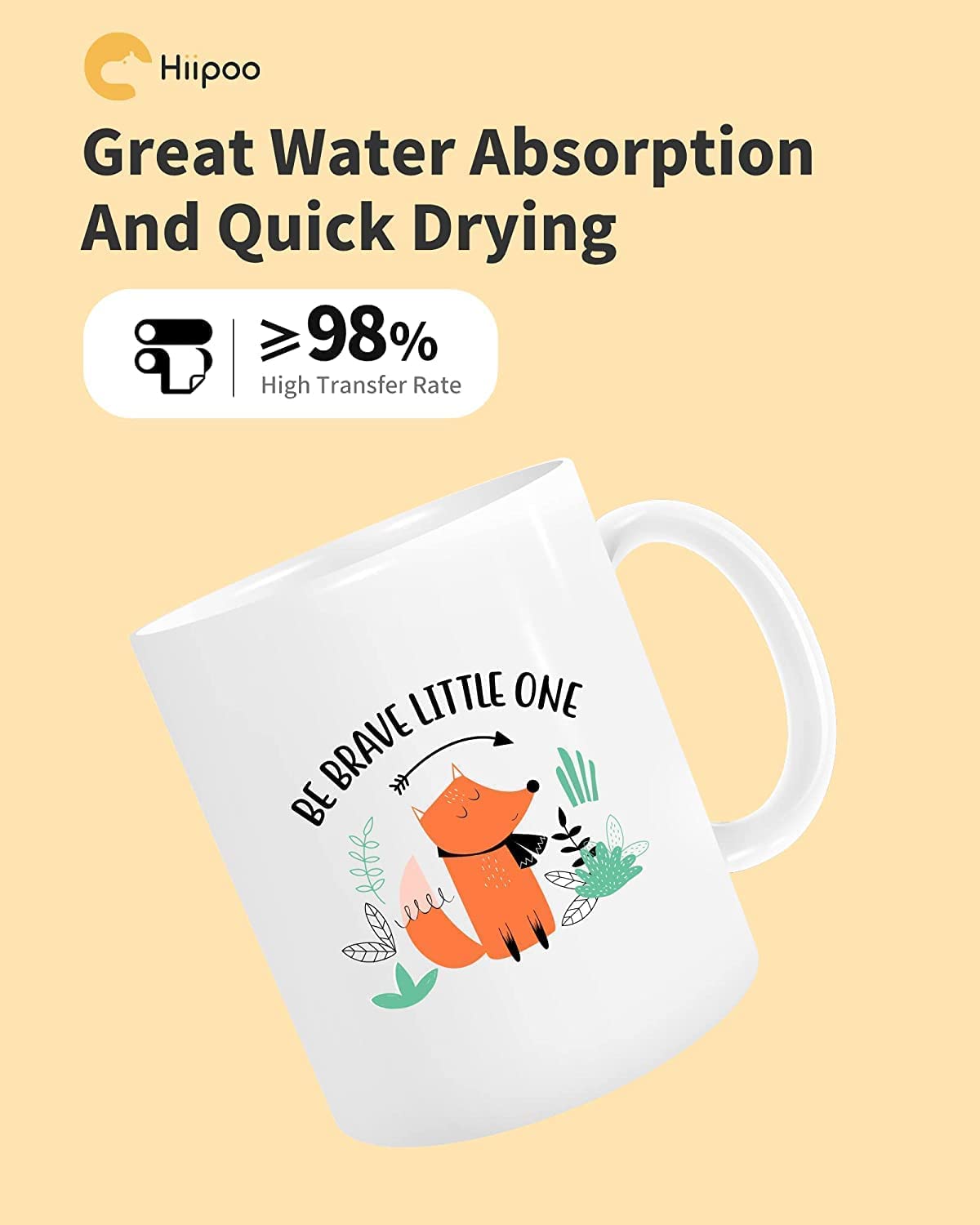 Hiipoo Sublimation Paper 13x19 Inch, Work with Sublimation Ink and E Sawgrass Inkjet Printers for Mugs T-Shirts Light Fabric and Other Sublimation Blanks (110 Sheets, 120G)